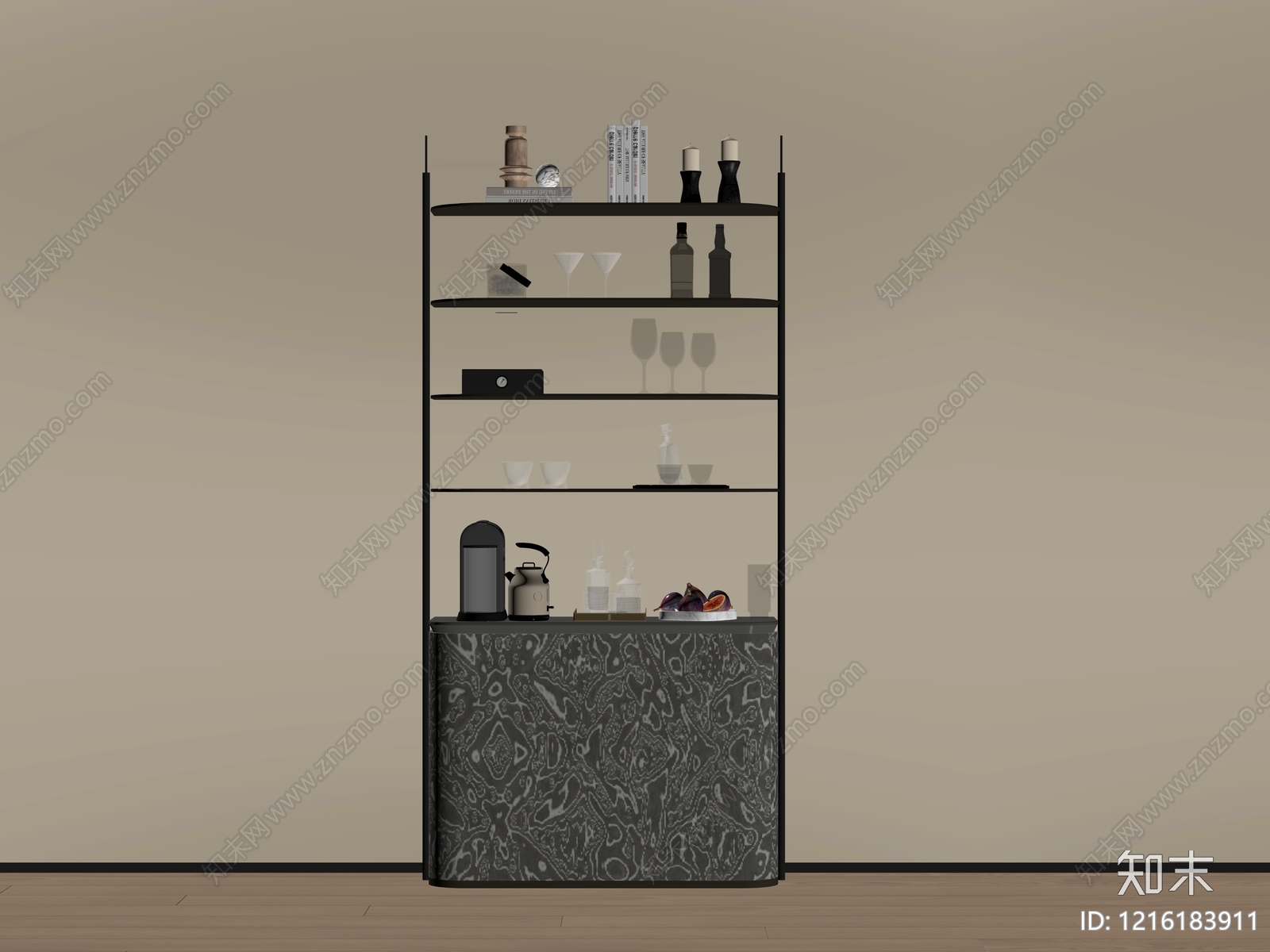 现代简约酒柜SU模型下载【ID:1216183911】
