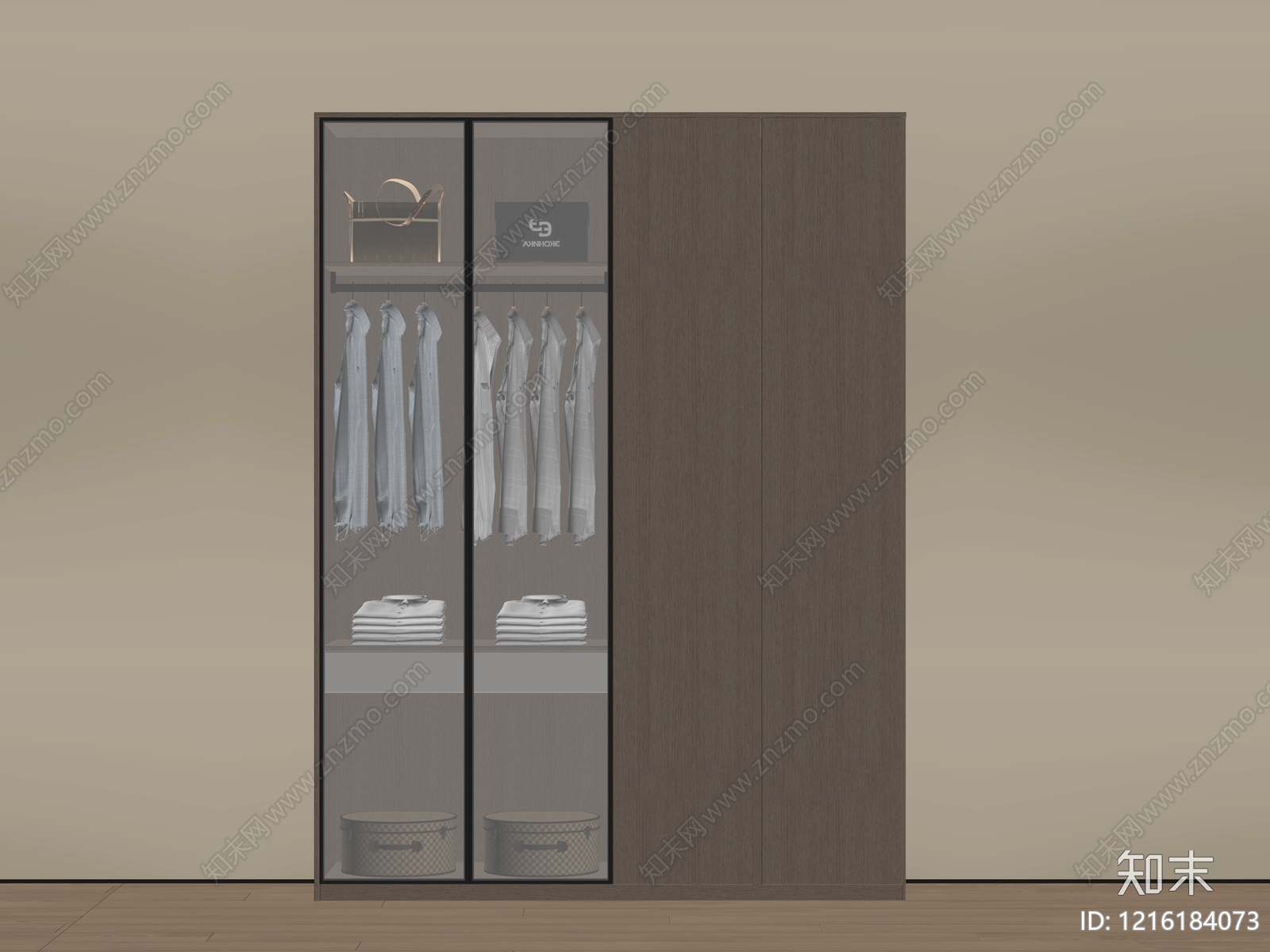 现代简约衣柜SU模型下载【ID:1216184073】