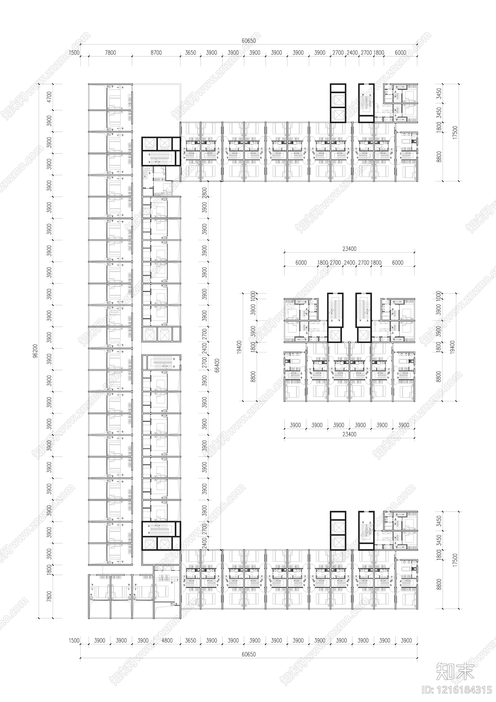 公寓建筑cad施工图下载【ID:1216184315】