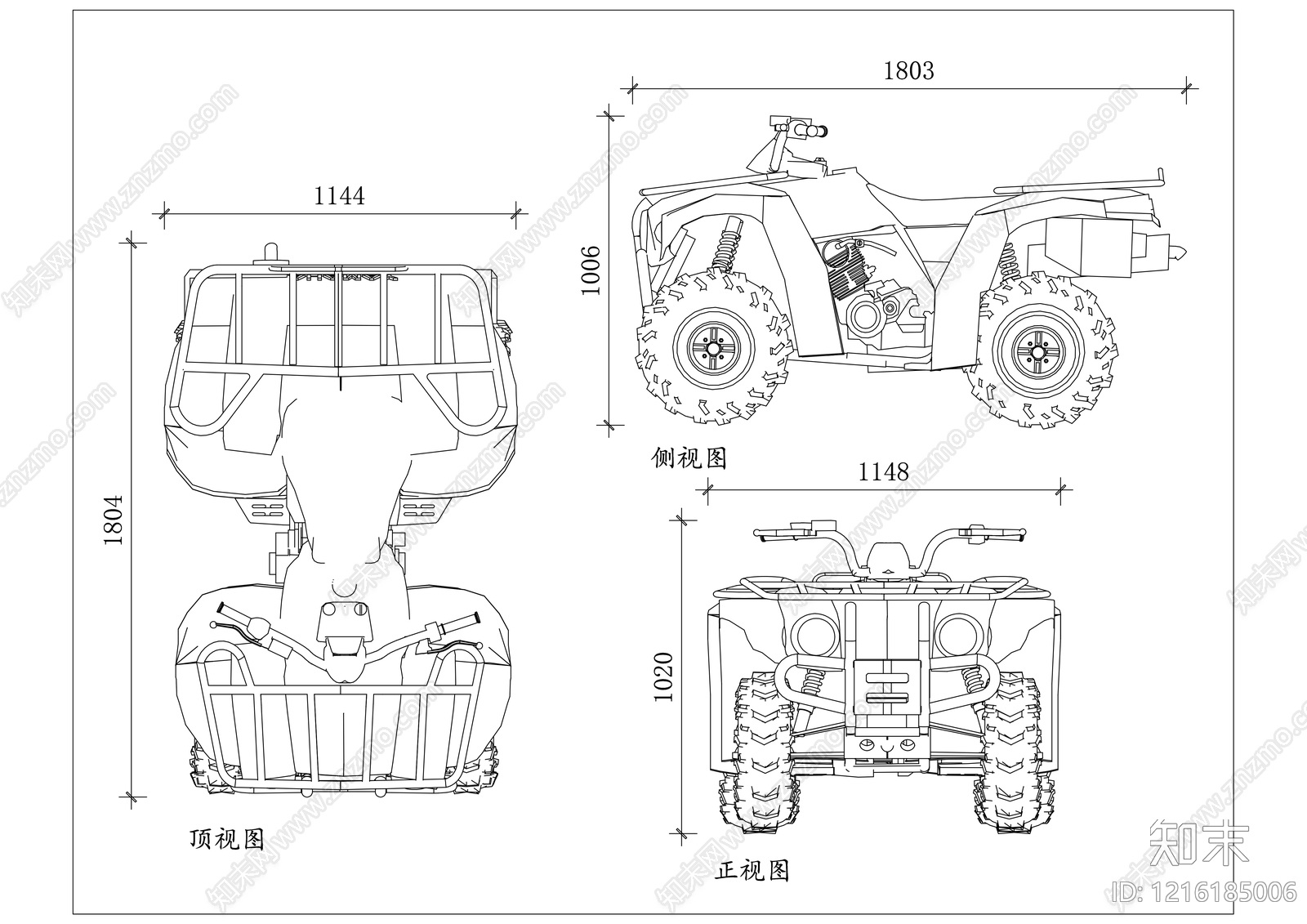 交通工具三视图施工图下载【ID:1216185006】