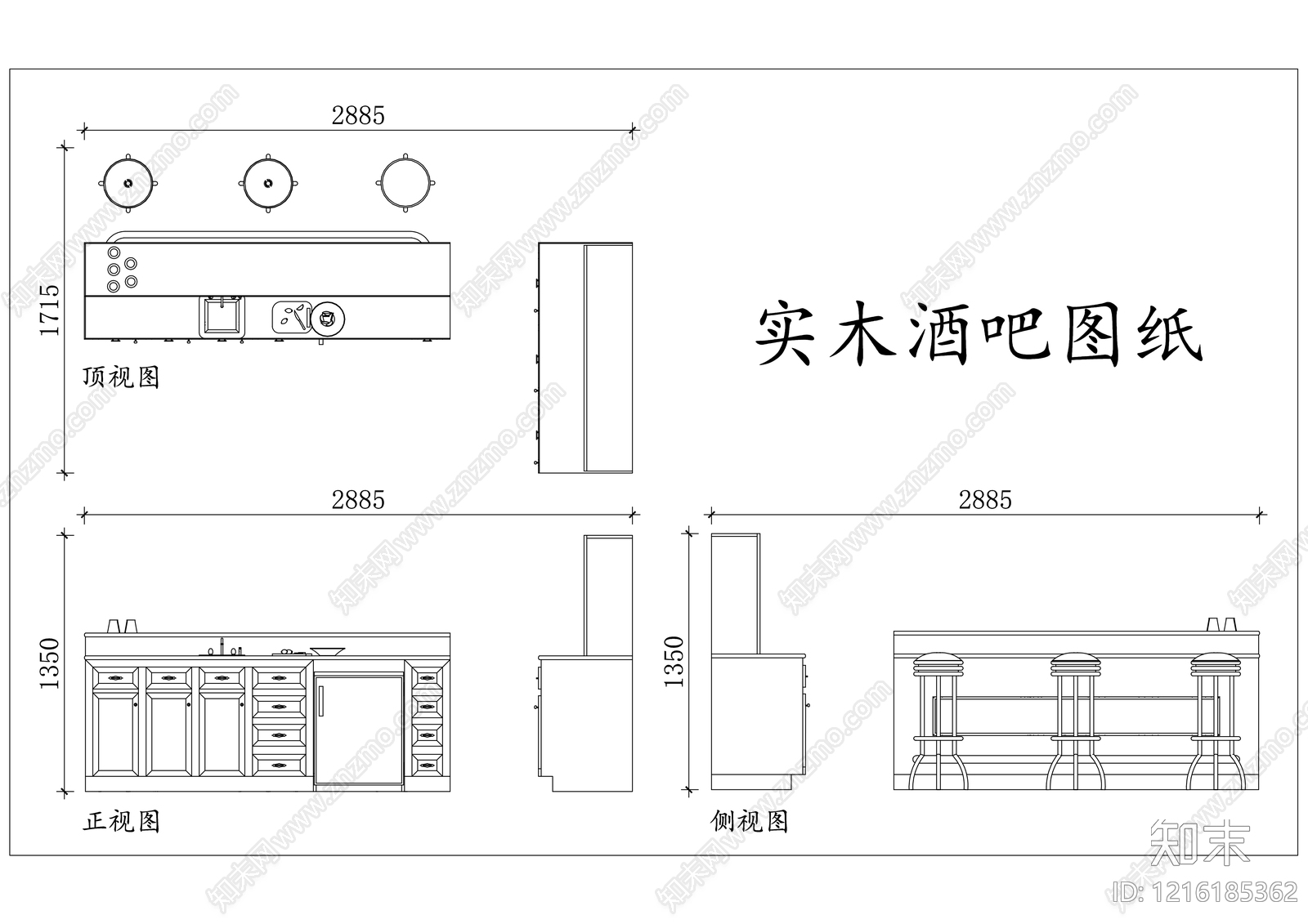 家具三视图施工图下载【ID:1216185362】