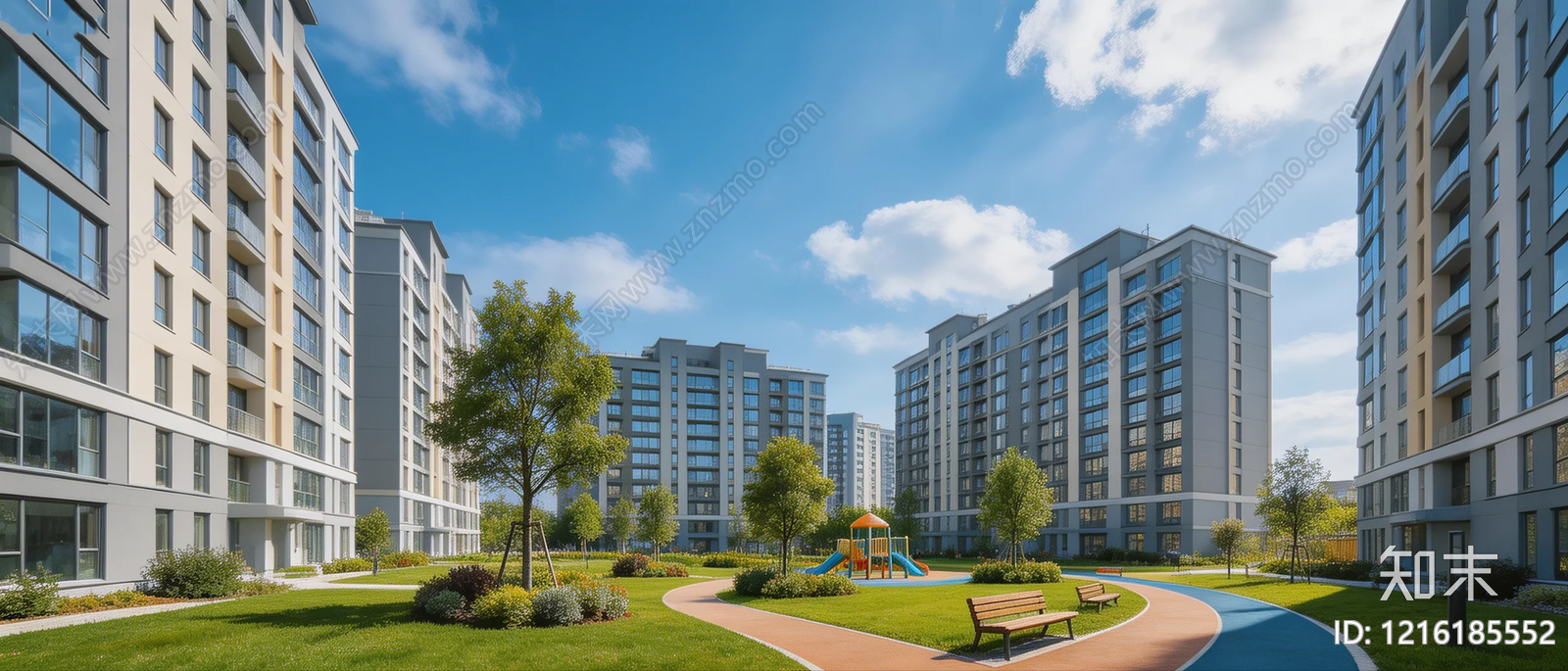 现代小区HDR贴图下载【ID:1216185552】