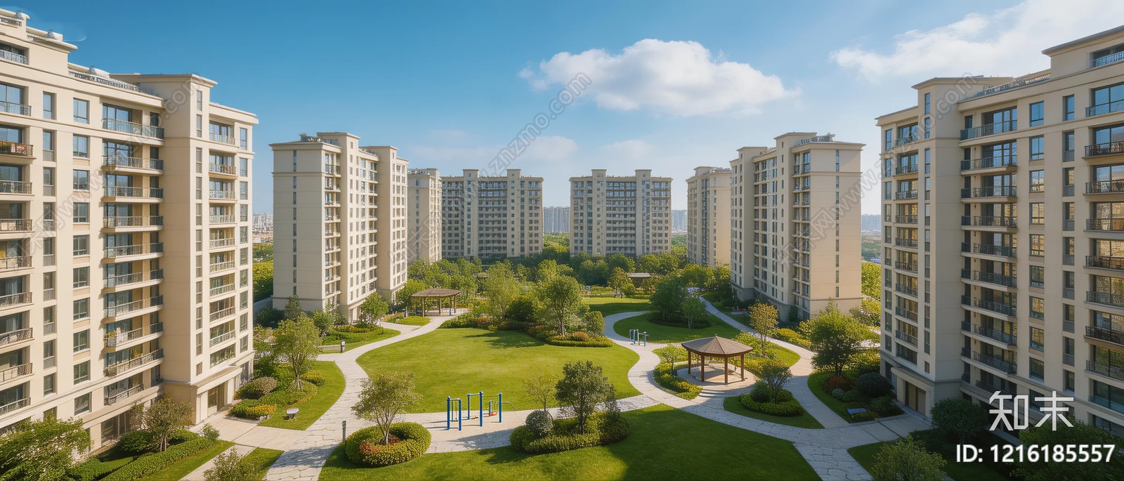 现代小区外景贴图下载【ID:1216185557】