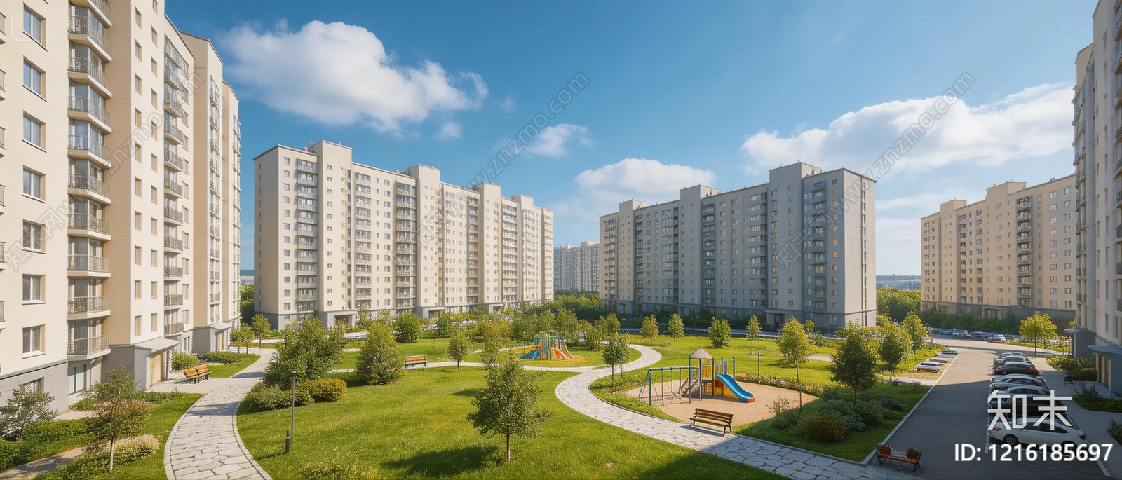 现代小区HDR贴图下载【ID:1216185697】
