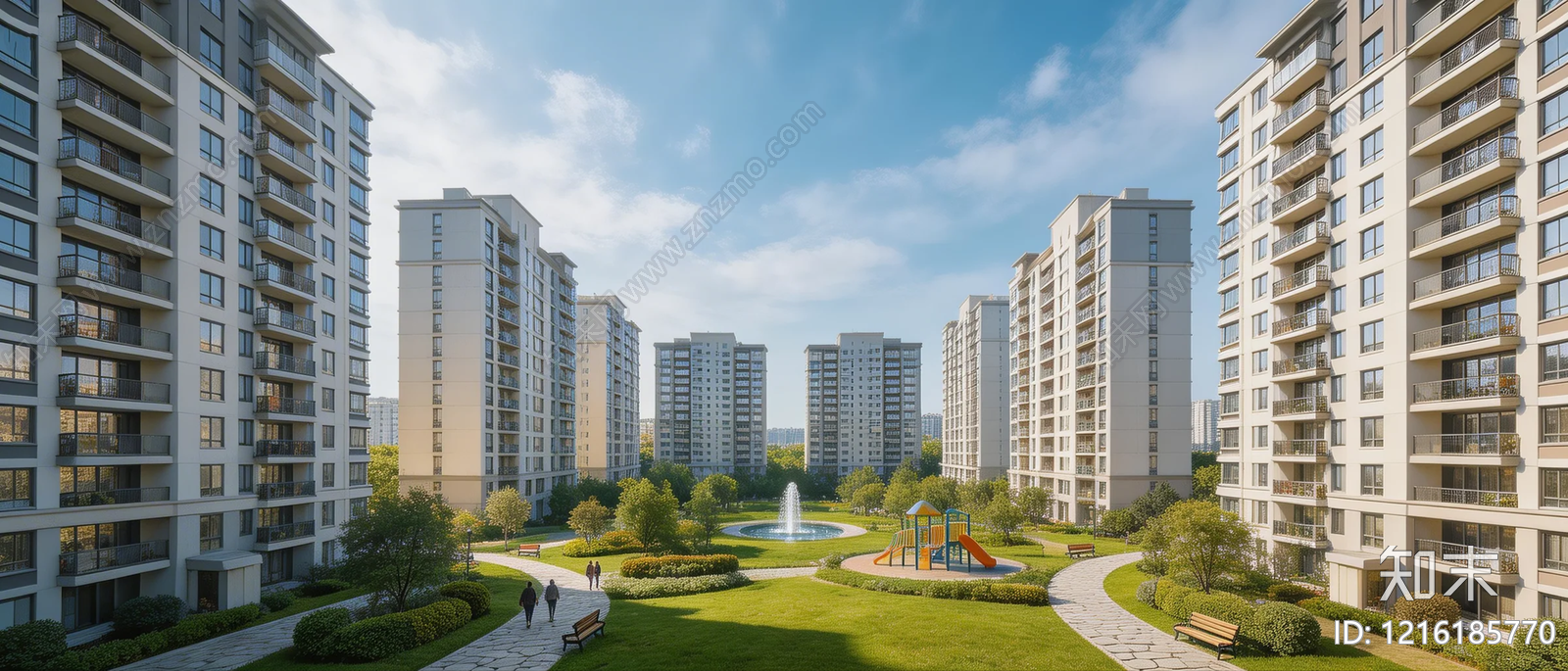 现代小区HDR贴图下载【ID:1216185770】