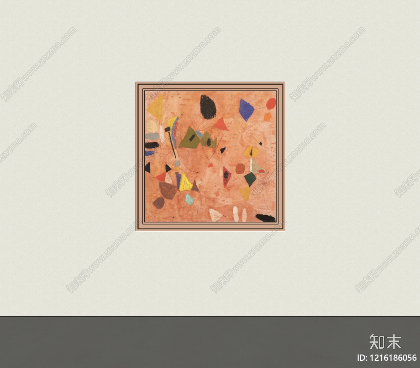 奶油风挂画SU模型下载【ID:1216186056】