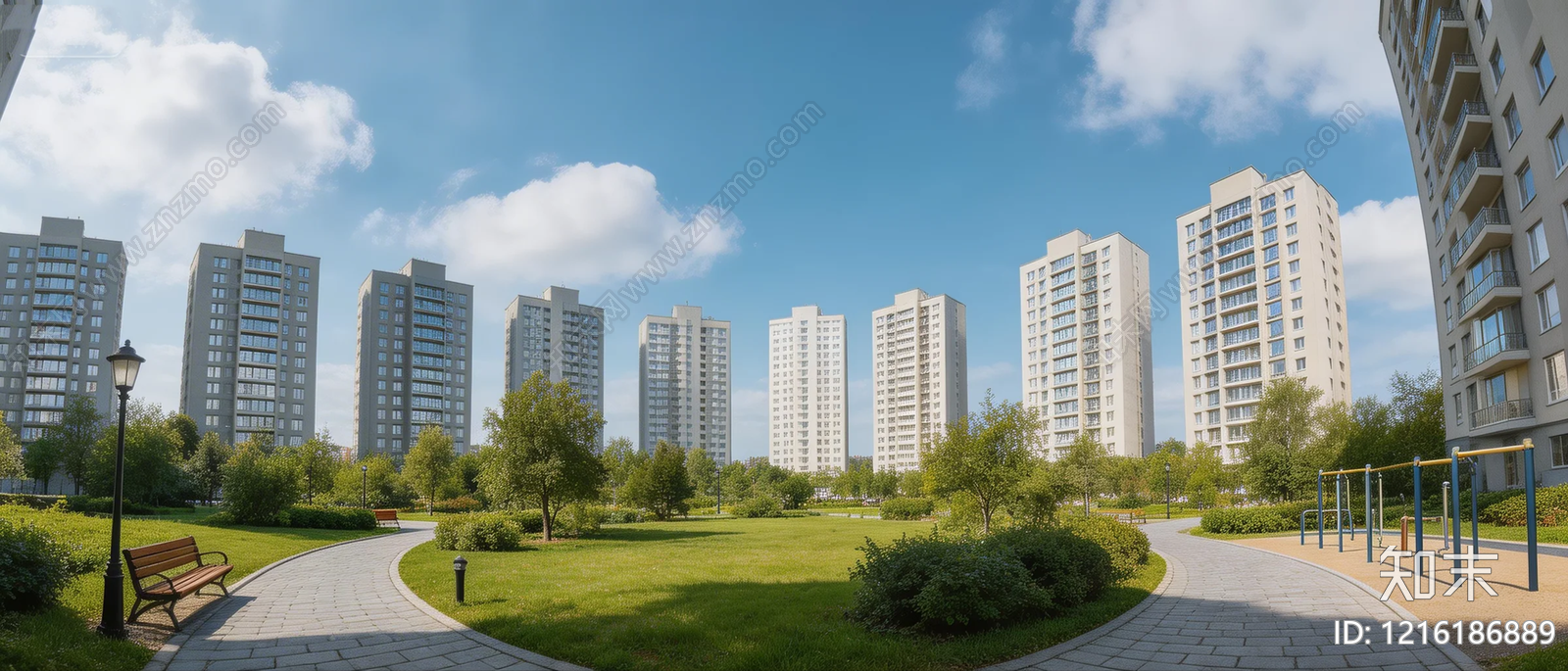 现代小区HDR贴图下载【ID:1216186889】