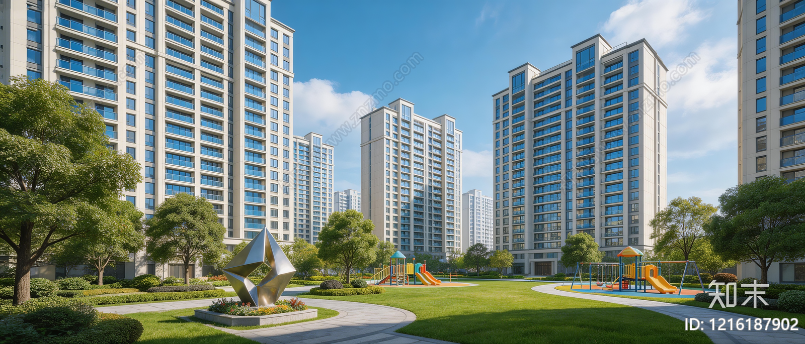 现代小区HDR贴图下载【ID:1216187902】
