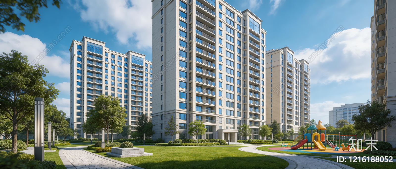 现代小区HDR贴图下载【ID:1216188052】