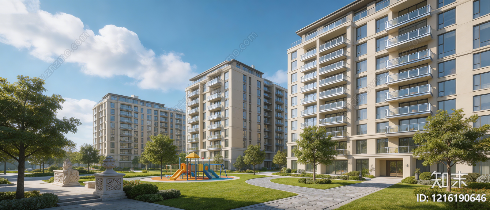 现代小区HDR贴图下载【ID:1216190646】