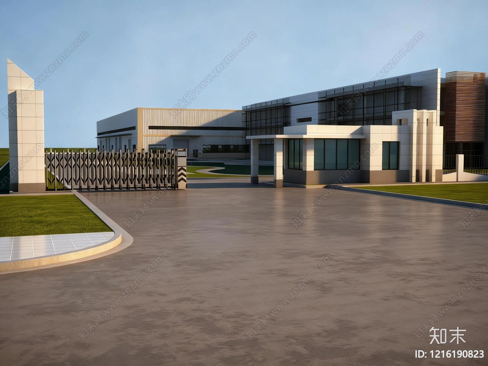 现代简约厂房3D模型下载【ID:1216190823】