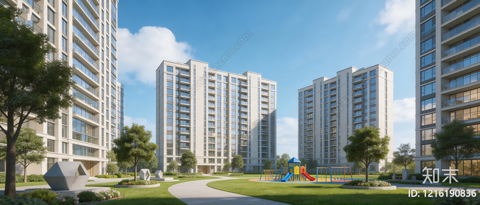 现代小区HDR贴图下载【ID:1216190836】