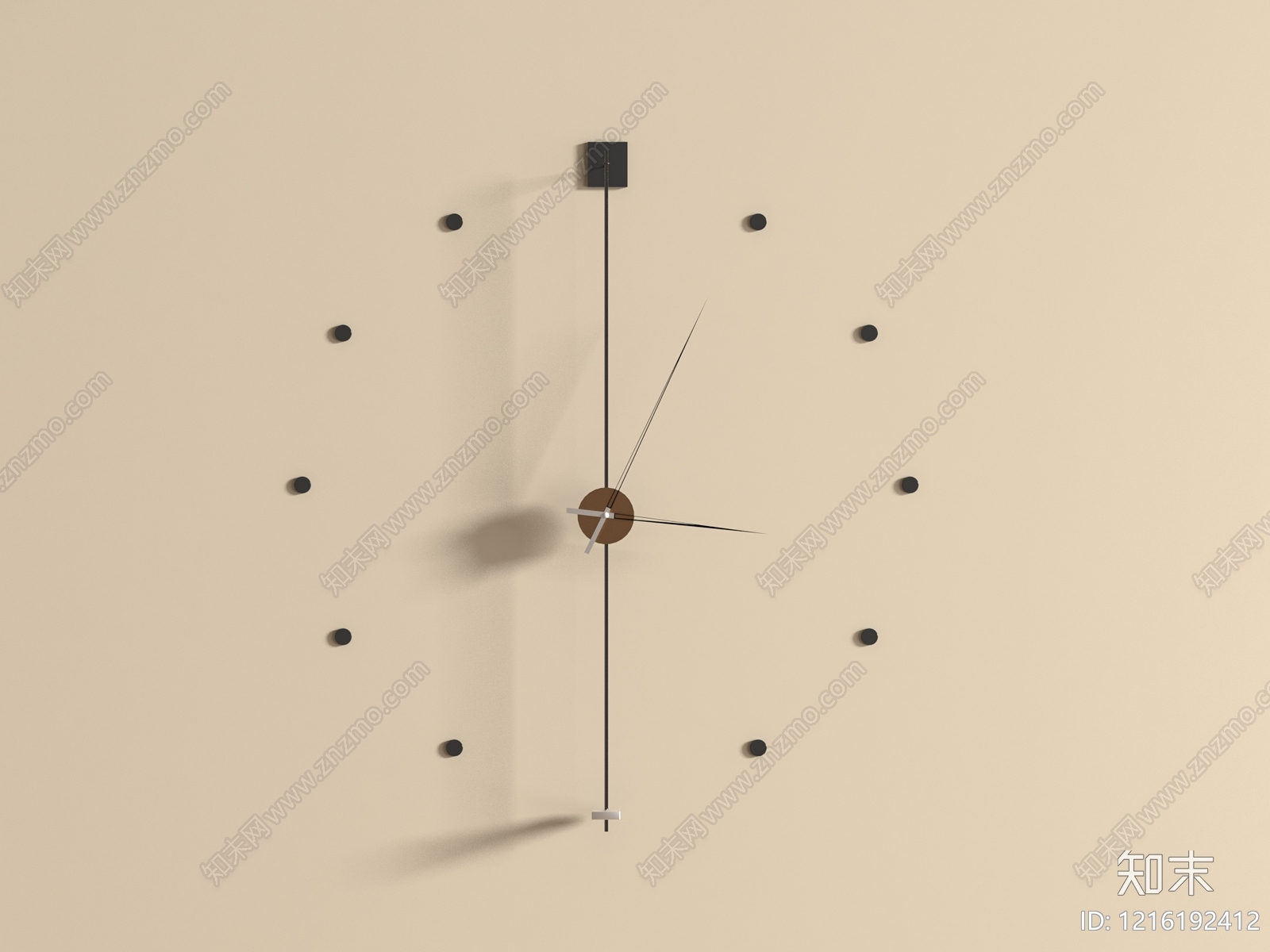 极简钟表3D模型下载【ID:1216192412】