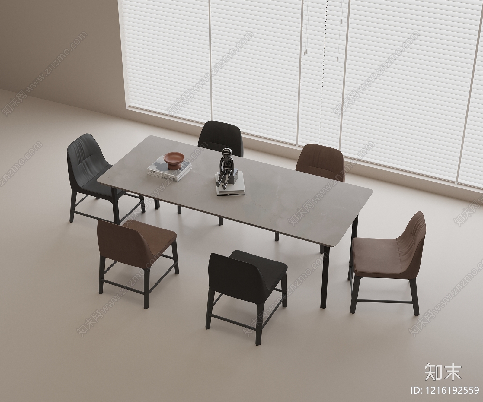 极简餐桌椅3D模型下载【ID:1216192559】