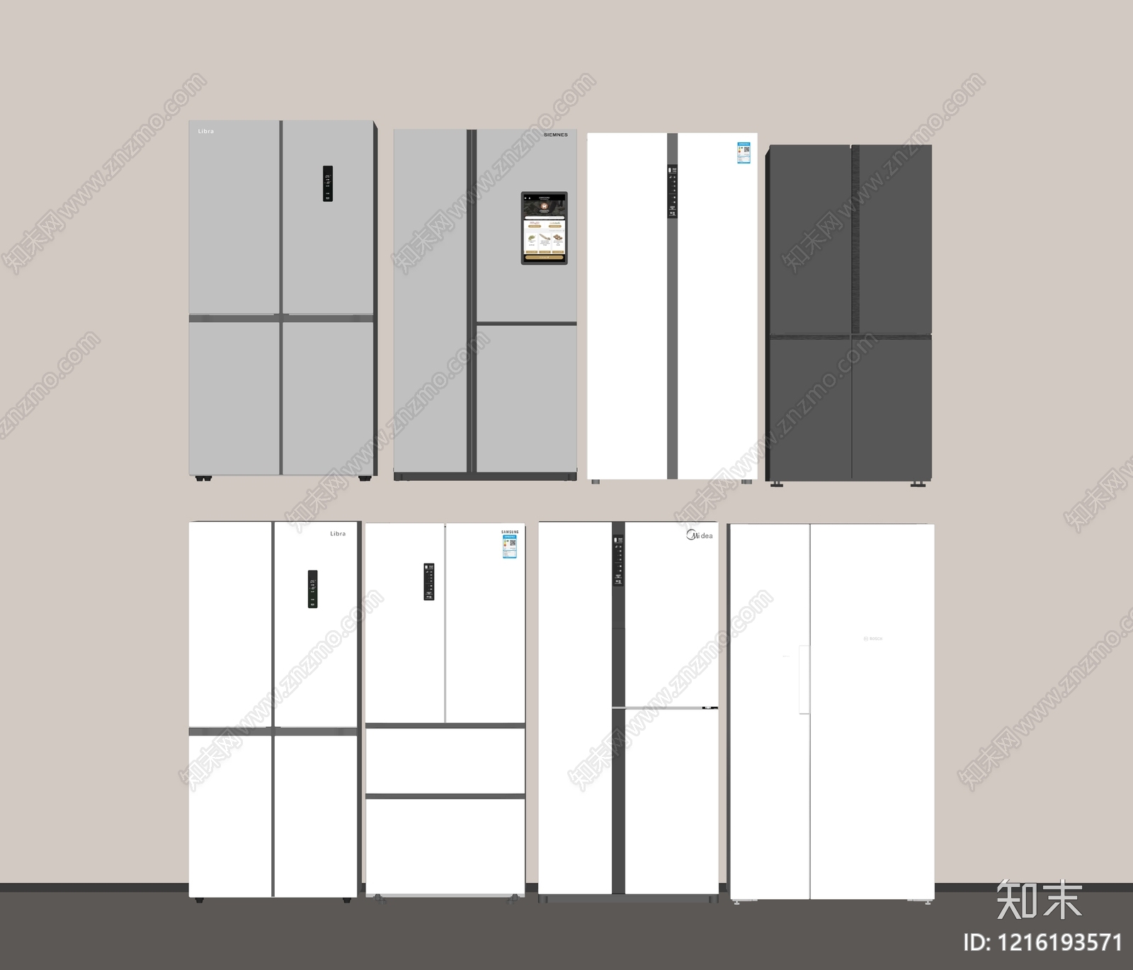 现代简约冰箱SU模型下载【ID:1216193571】