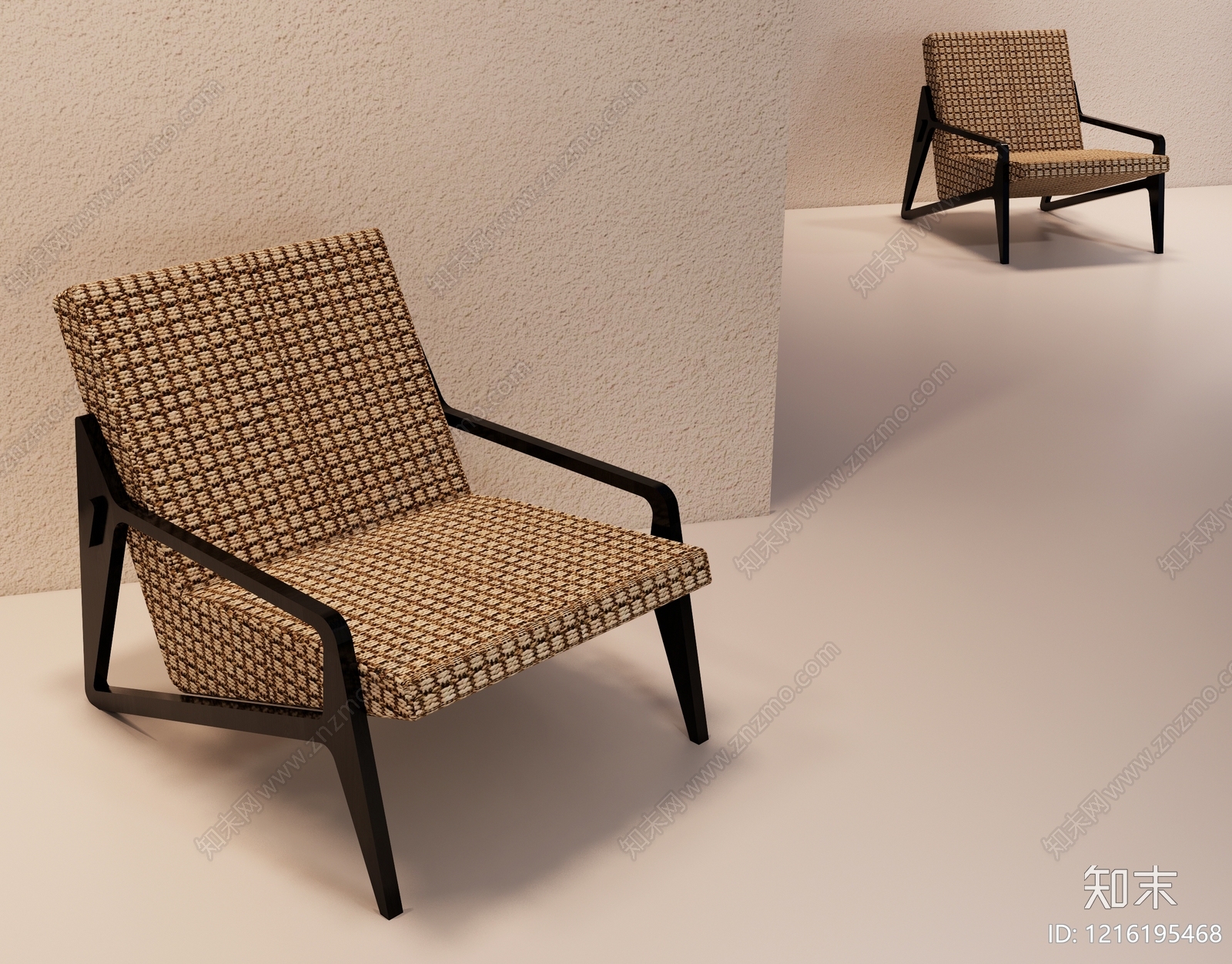 现代简约单人沙发3D模型下载【ID:1216195468】
