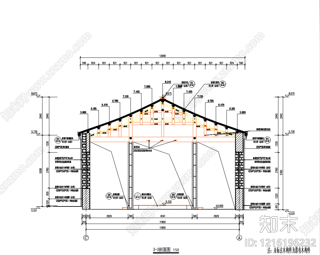 其他古建筑cad施工图下载【ID:1216196232】