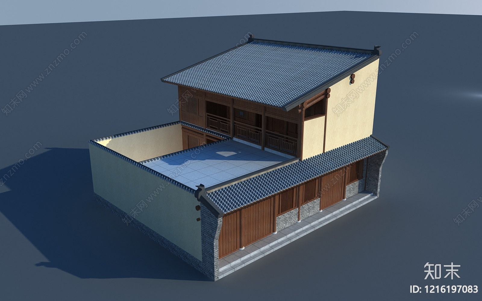 新中式古建3D模型下载【ID:1216197083】