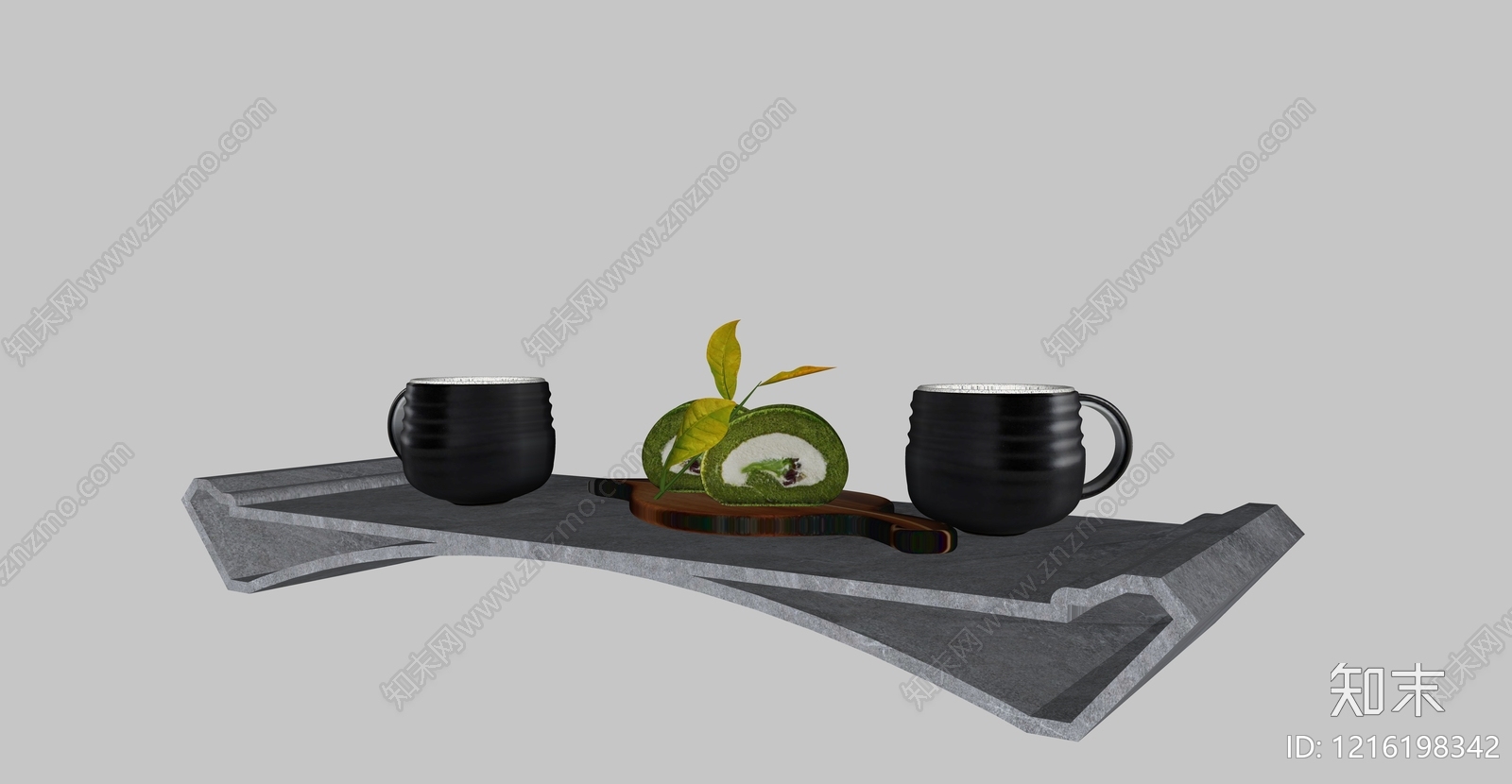 日式禅意茶具SU模型下载【ID:1216198342】