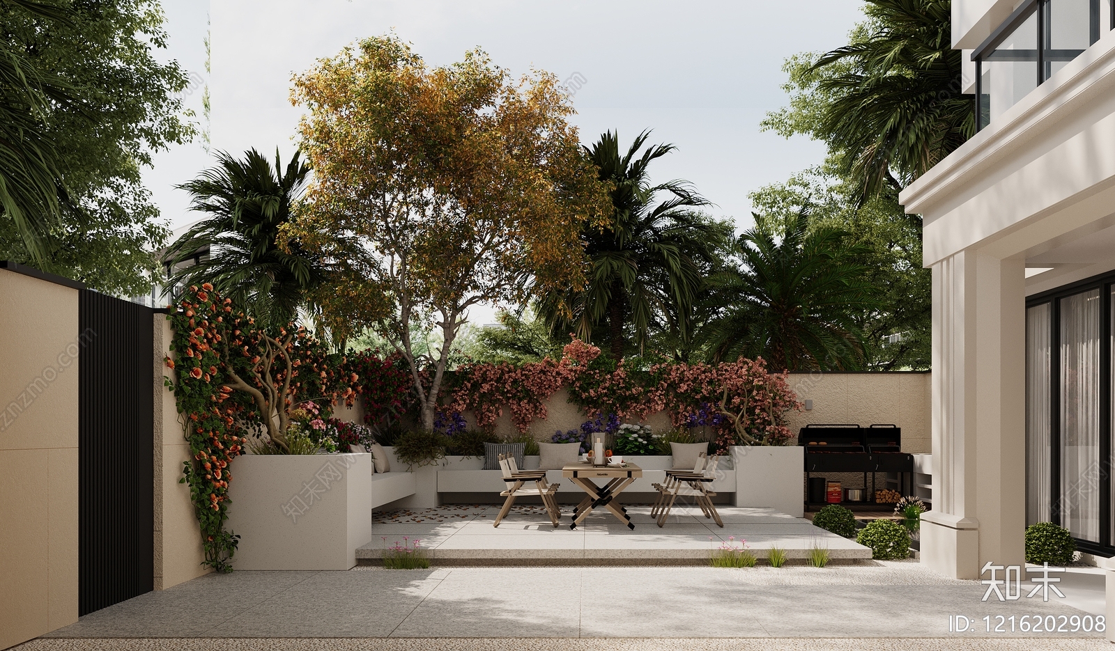 现代简约庭院3D模型下载【ID:1216202908】