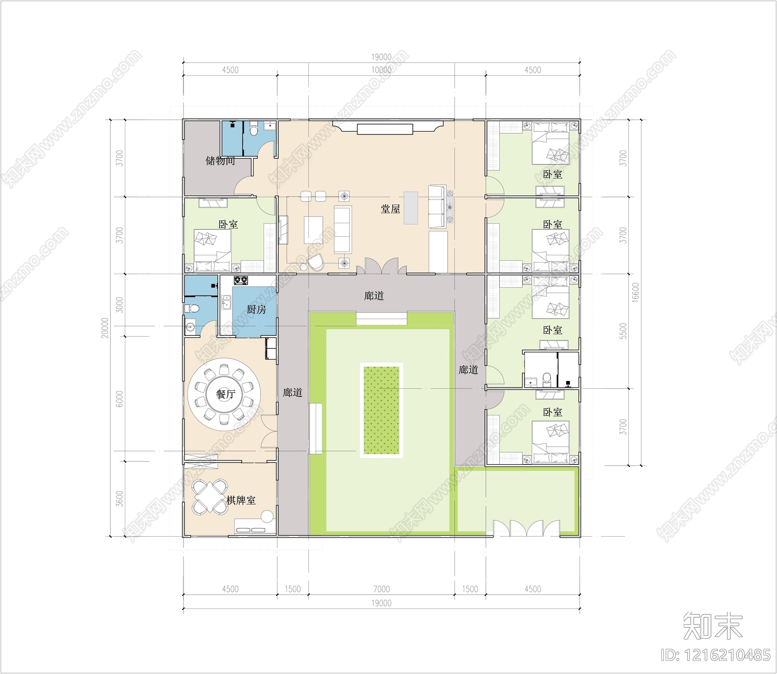 新中式别墅建筑cad施工图下载【ID:1216210485】
