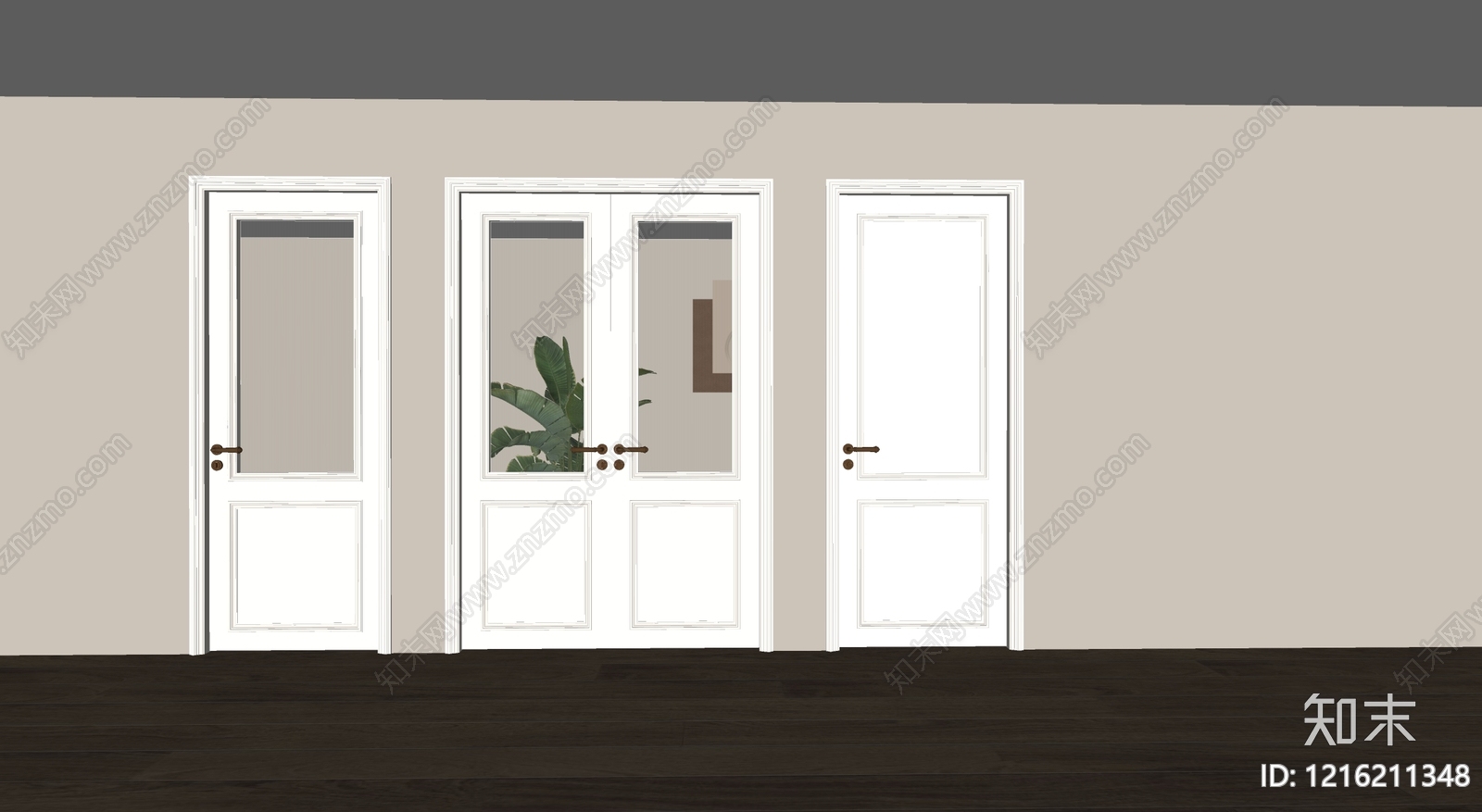 法式单开门SU模型下载【ID:1216211348】