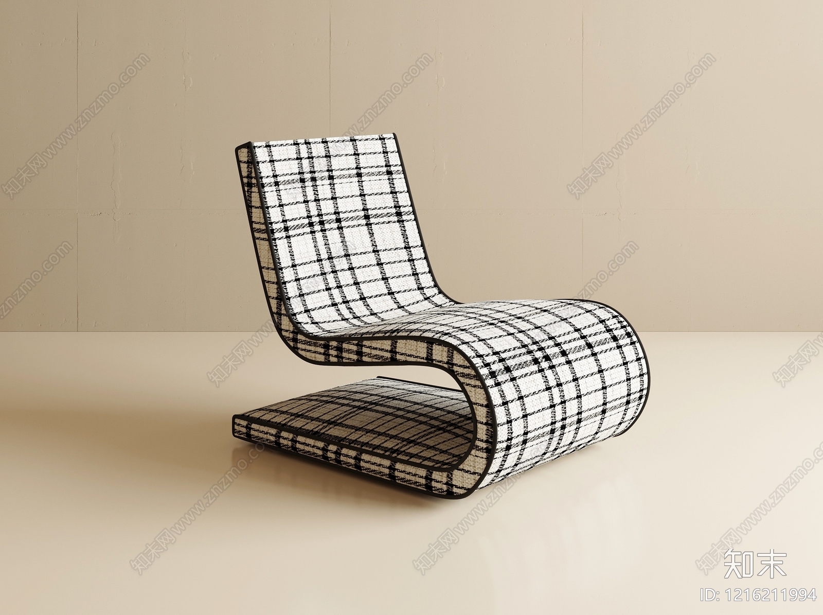 现代极简休闲椅3D模型下载【ID:1216211994】