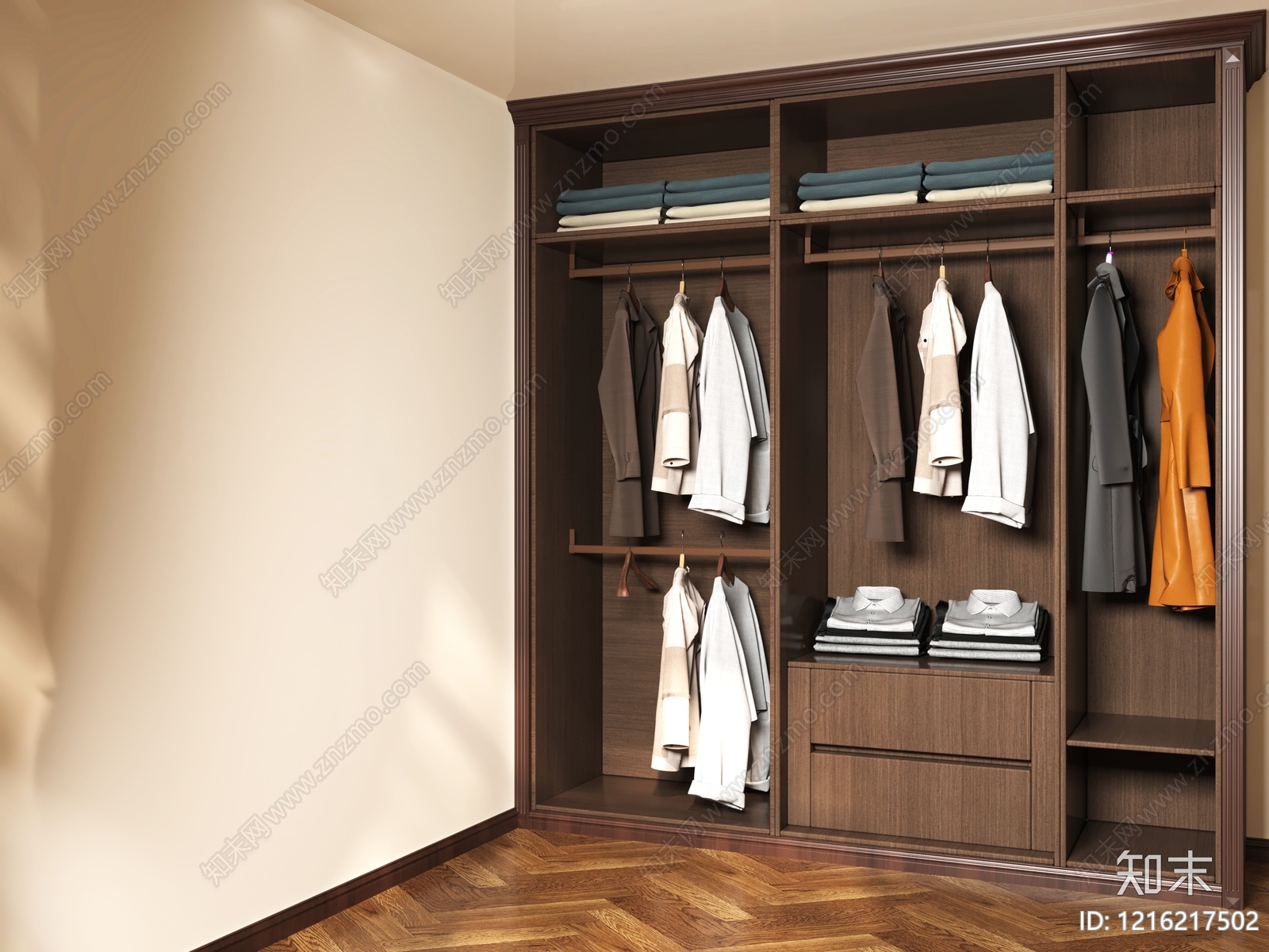 新中式衣柜3D模型下载【ID:1216217502】