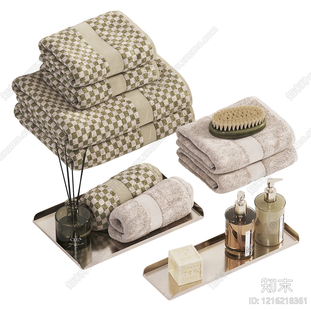 现代简约洗浴用品3D模型下载【ID:1216218361】
