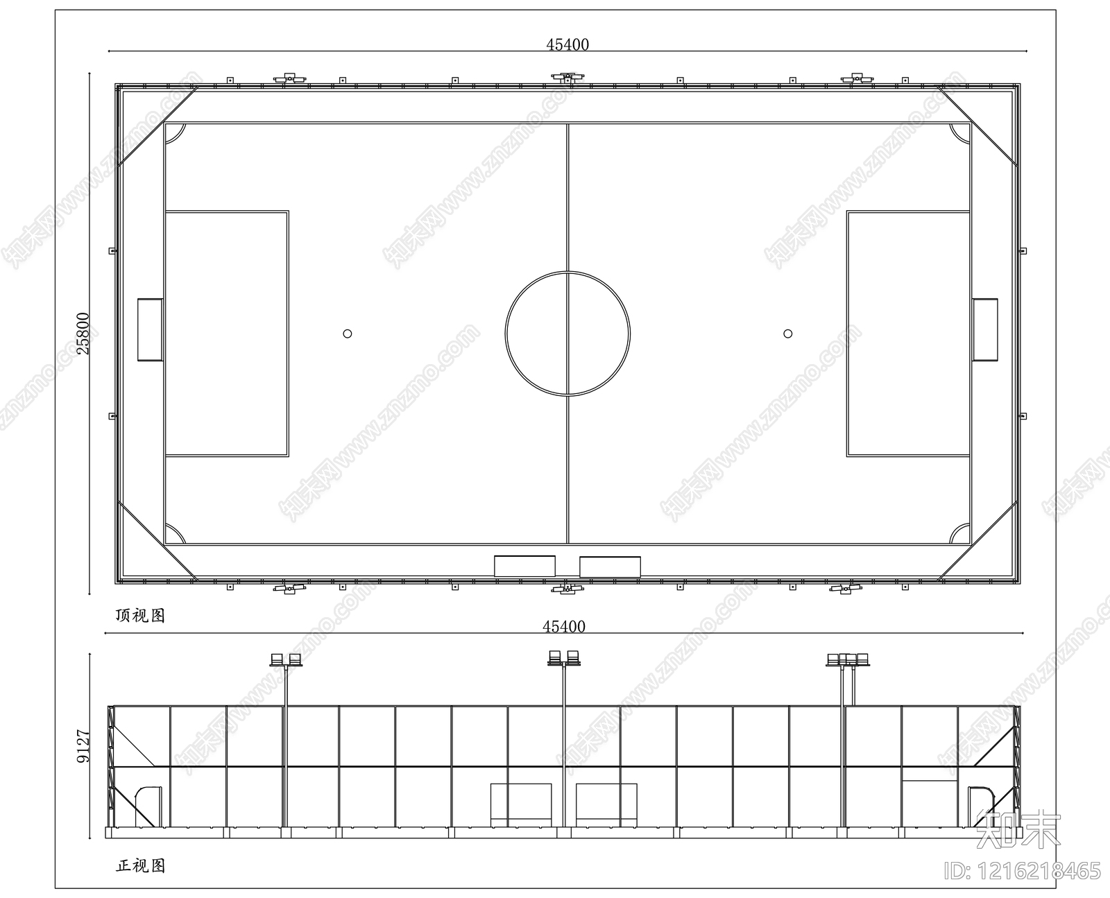 现代足球场施工图下载【ID:1216218465】