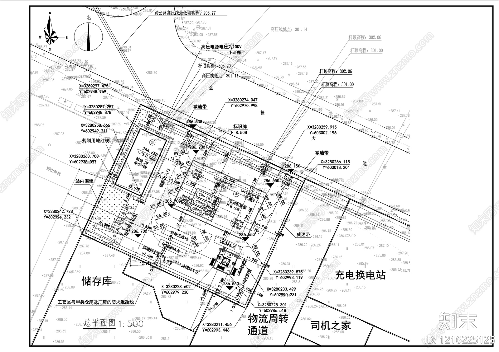现代加油站cad施工图下载【ID:1216225125】