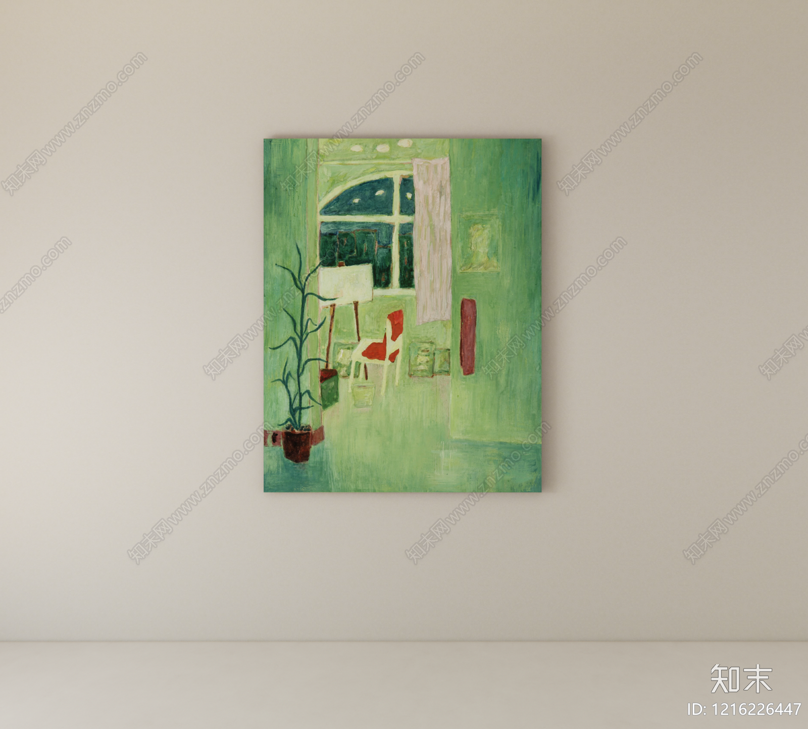 现代挂画SU模型下载【ID:1216226447】