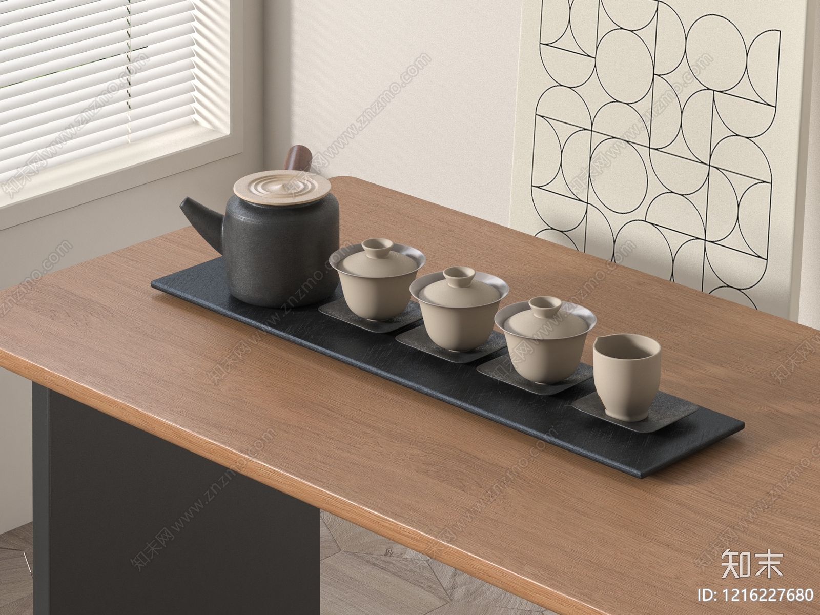 新中式茶具3D模型下载【ID:1216227680】