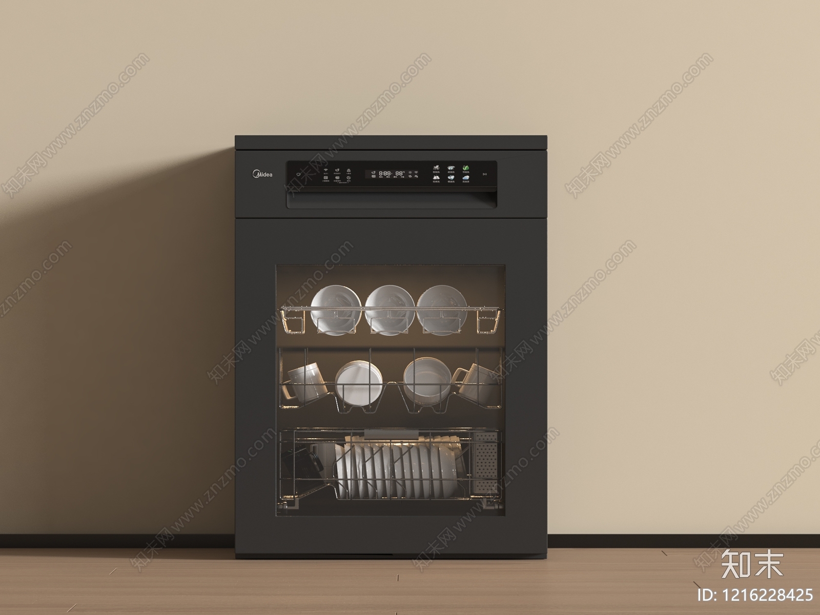 现代简约洗碗机SU模型草图