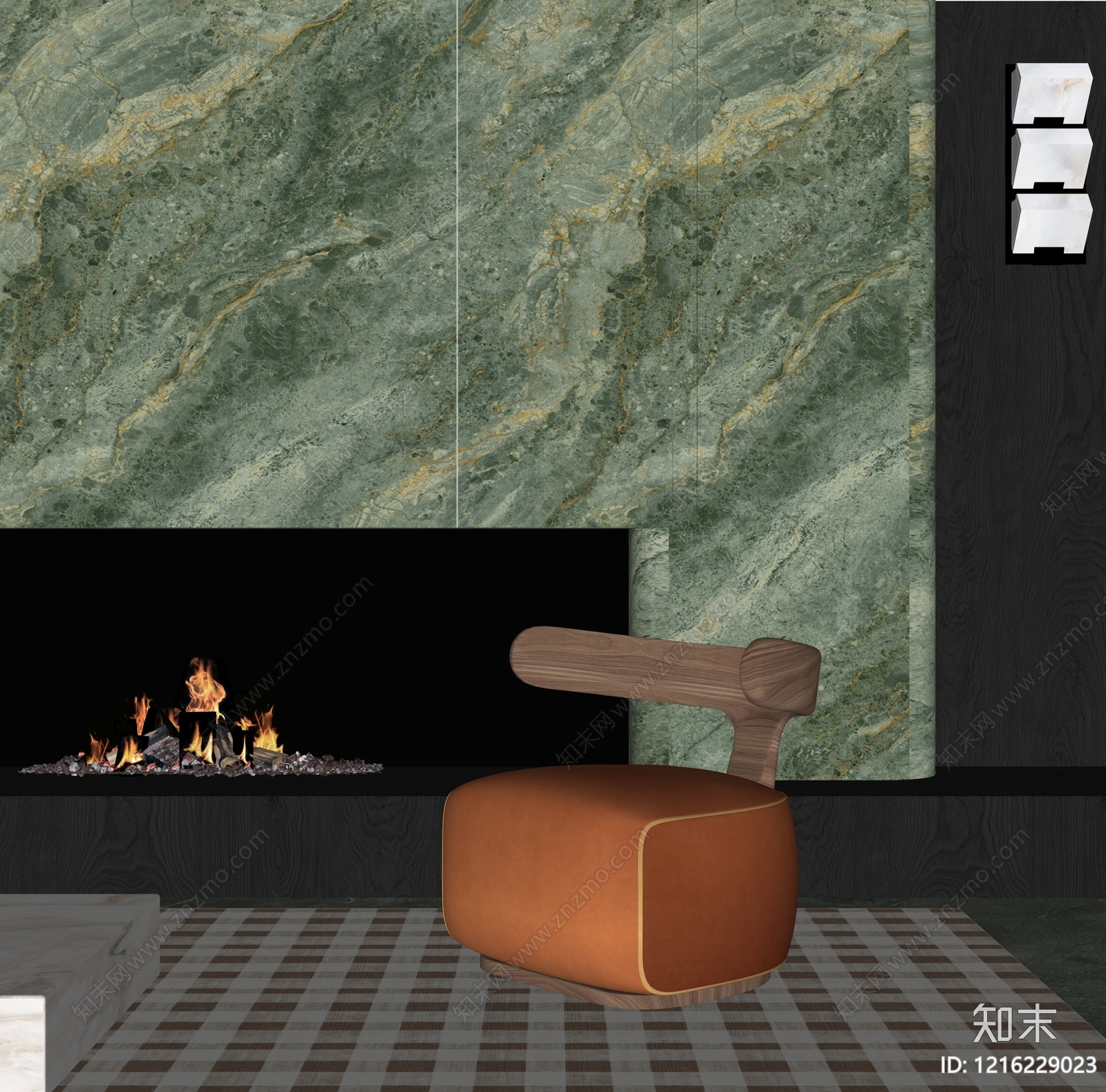 意式轻奢休闲椅SU模型下载【ID:1216229023】