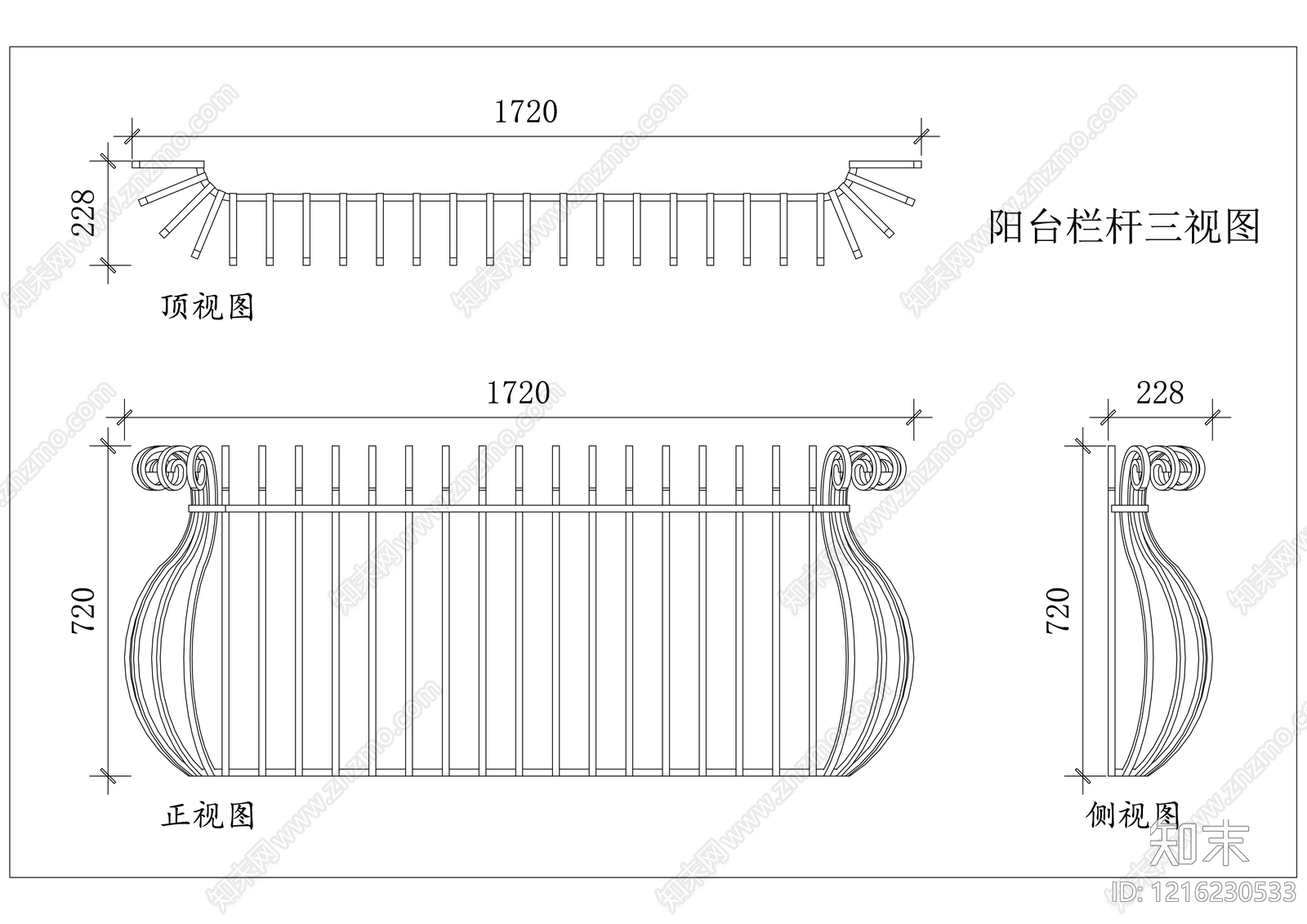 楼梯栏杆扶手施工图下载【ID:1216230533】