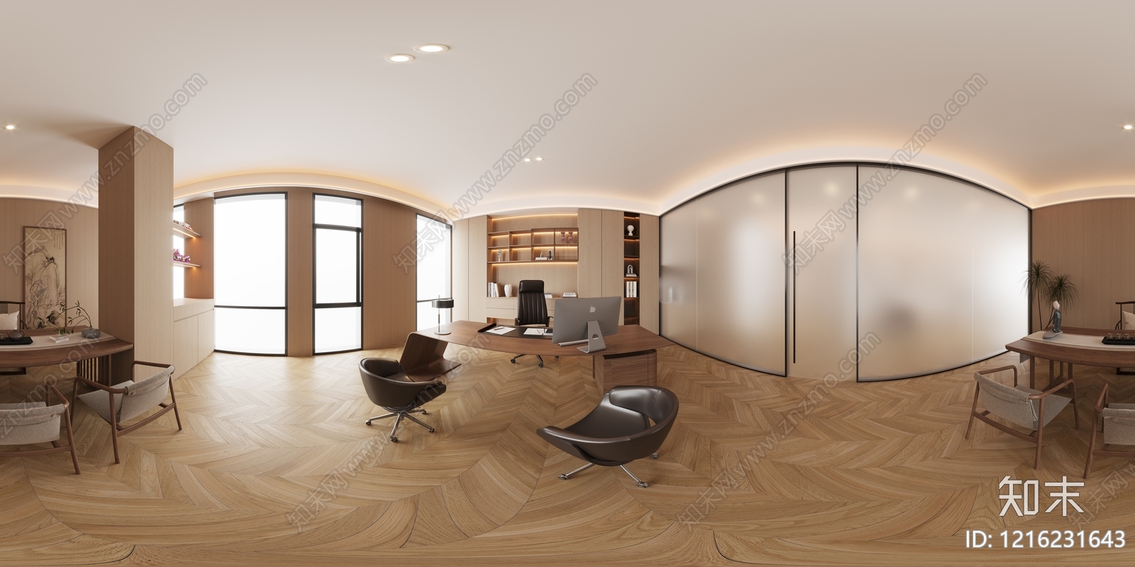 现代简约办公室3D模型下载【ID:1216231643】