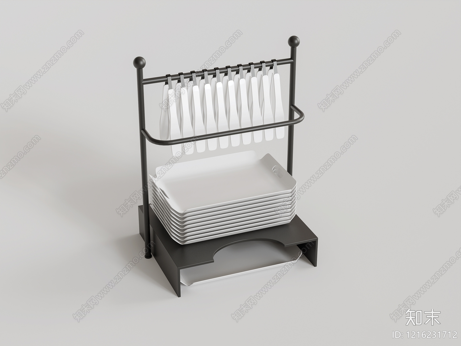 极简餐具SU模型草图