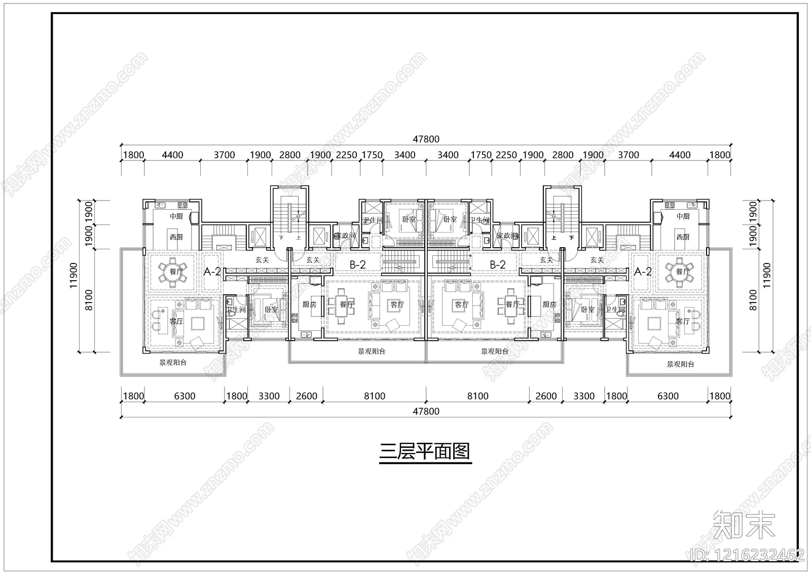 现代别墅建筑cad施工图下载【ID:1216232462】
