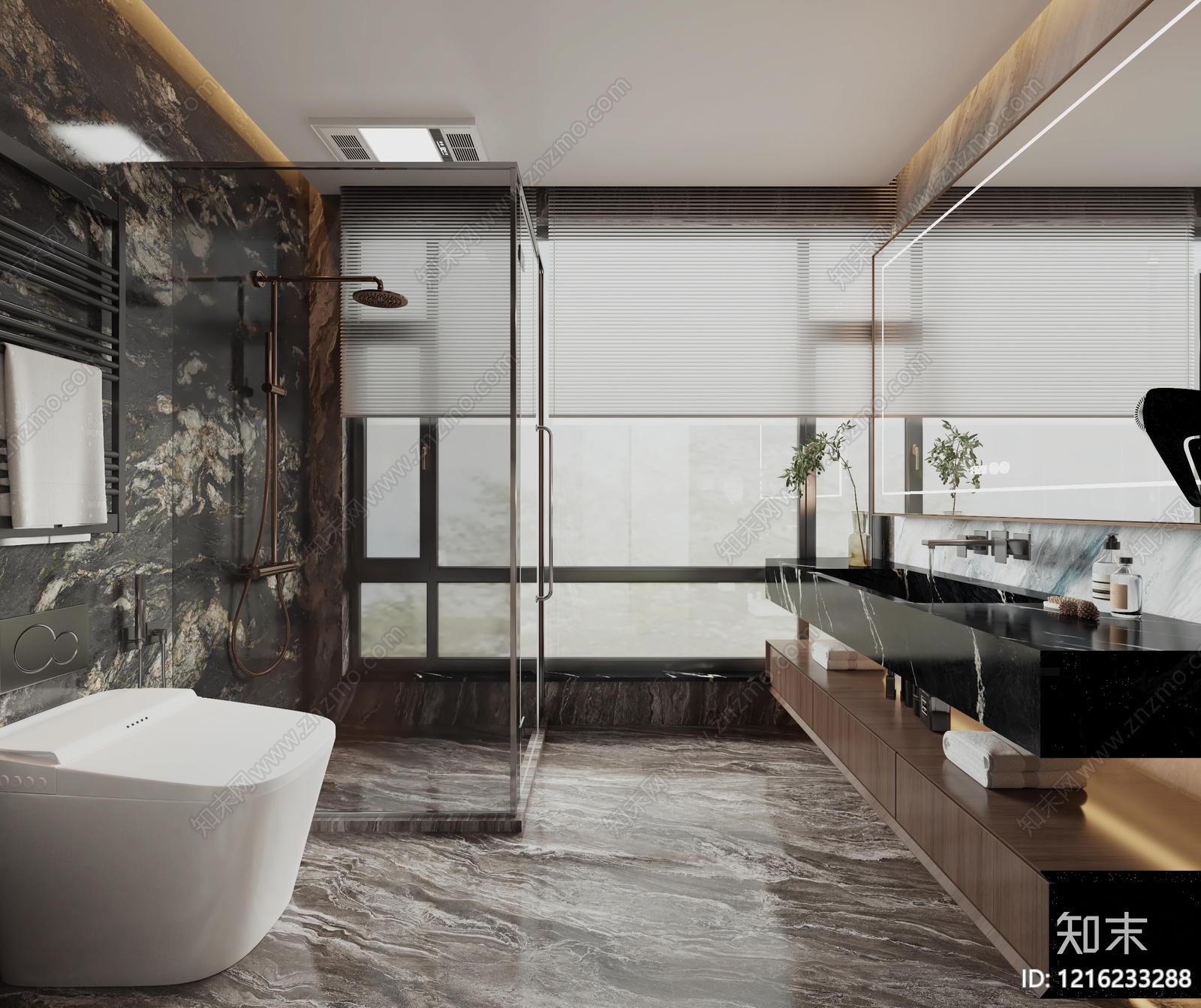 意式轻奢卫生间3D模型下载【ID:1216233288】