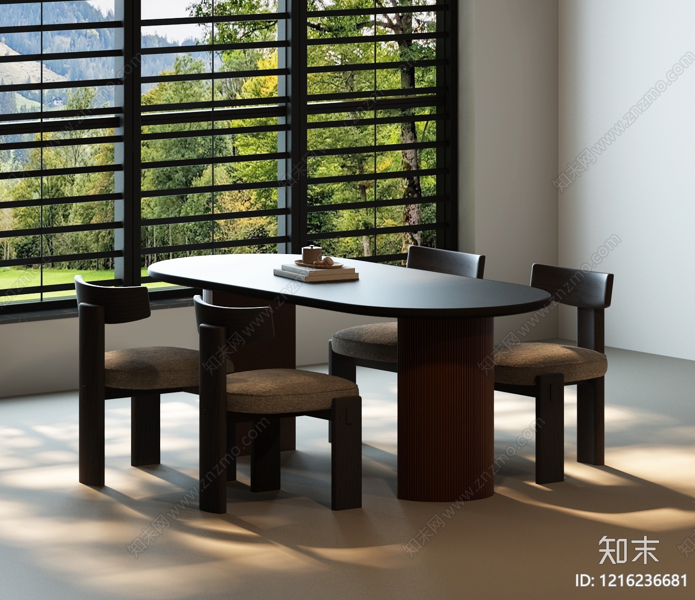 现代简约餐桌椅3D模型下载【ID:1216236681】