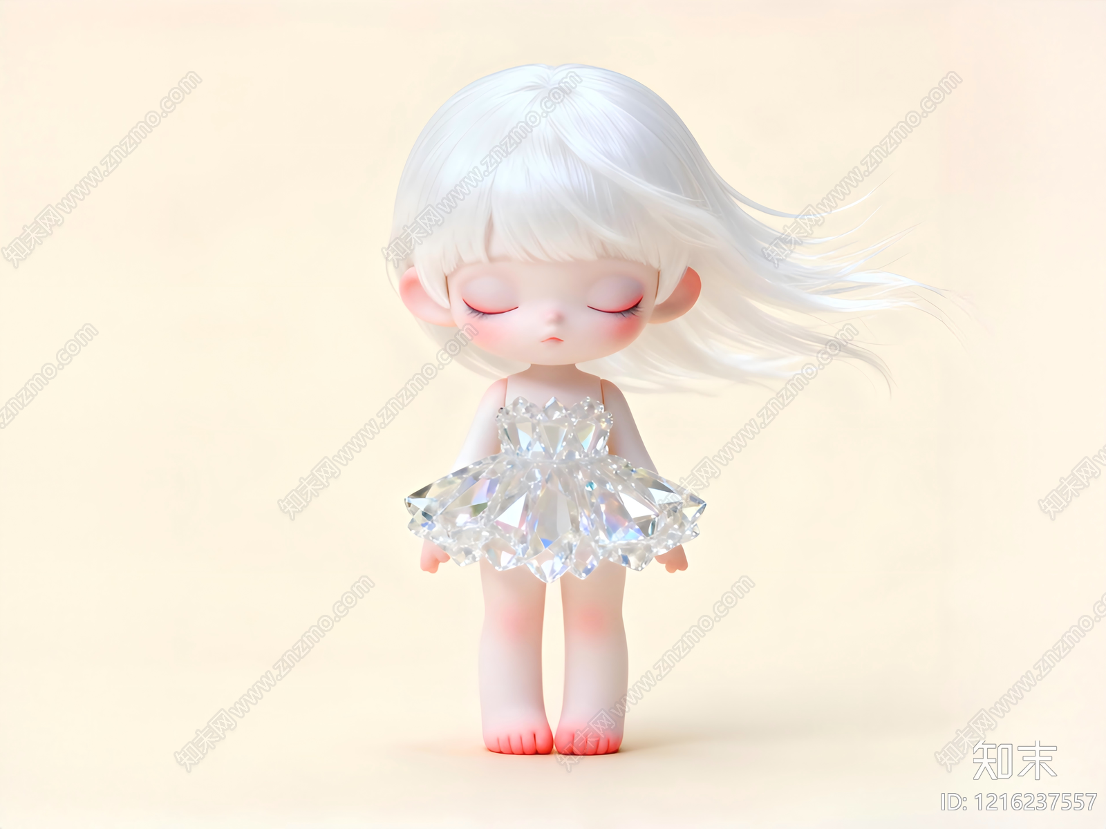 奶油风雕塑摆件3D模型下载【ID:1216237557】