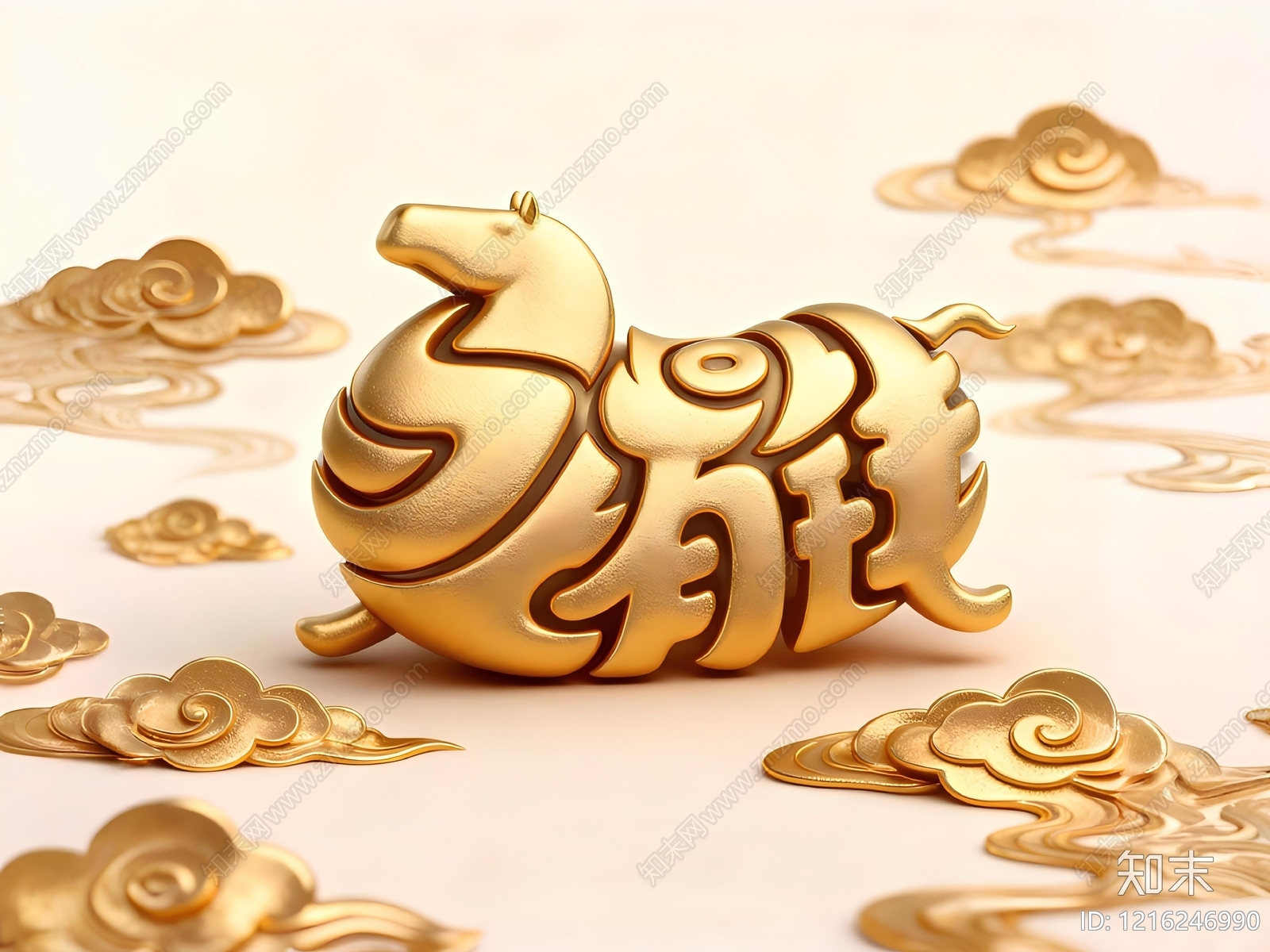 新中式雕花3D模型渲染效果图