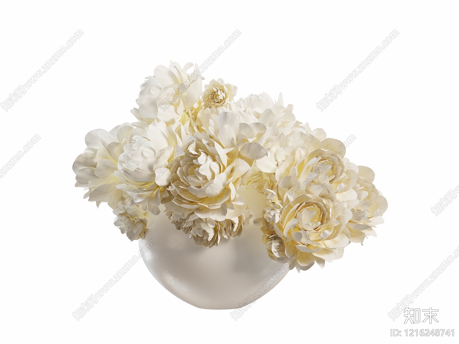 奶油风花艺3D模型下载【ID:1216248741】