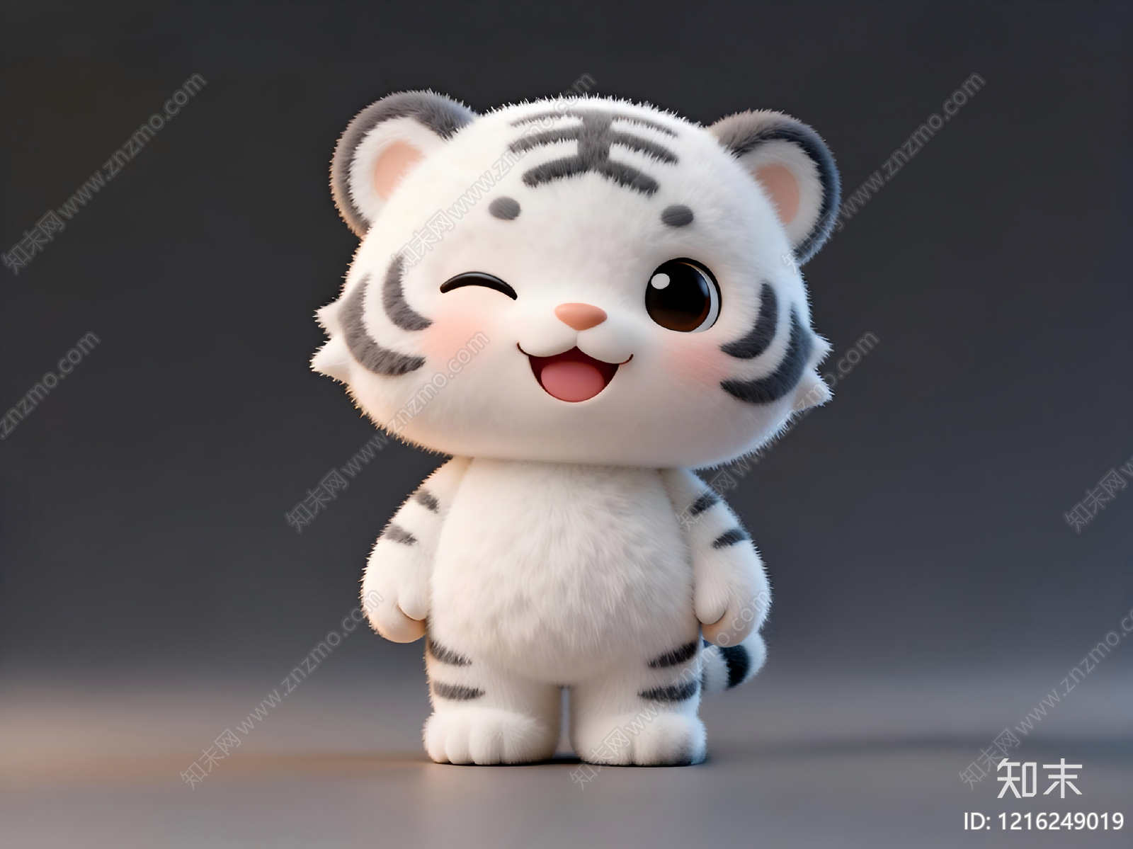 萌系卡通虚拟人物3D模型渲染效果图