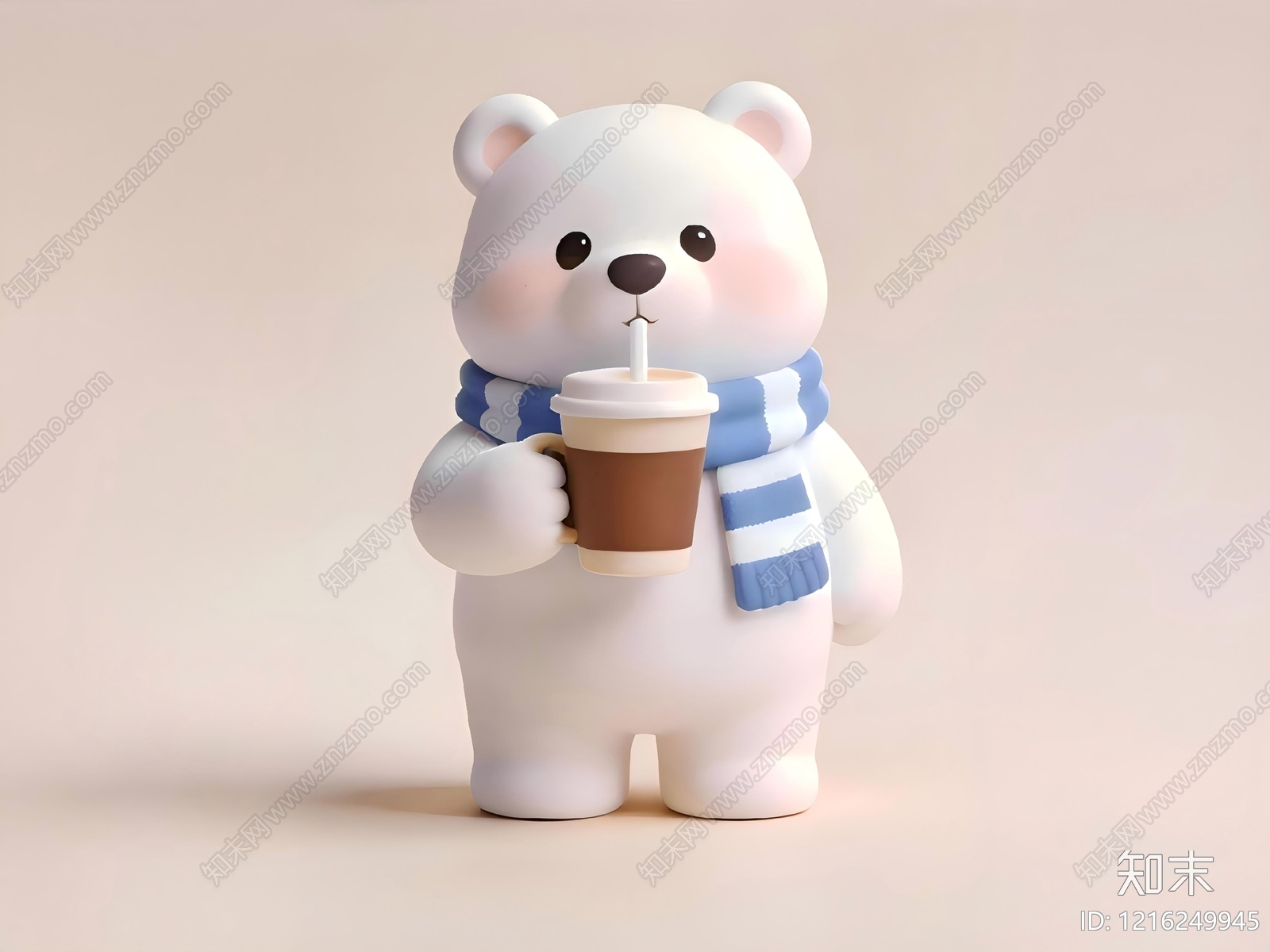 奶油风雕塑摆件3D模型下载【ID:1216249945】