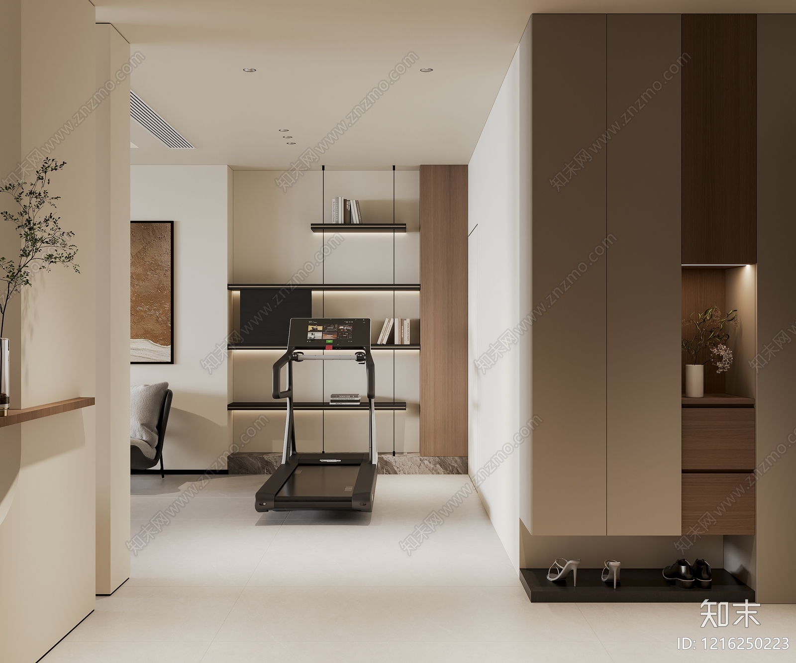 现代简约玄关3D模型下载【ID:1216250223】