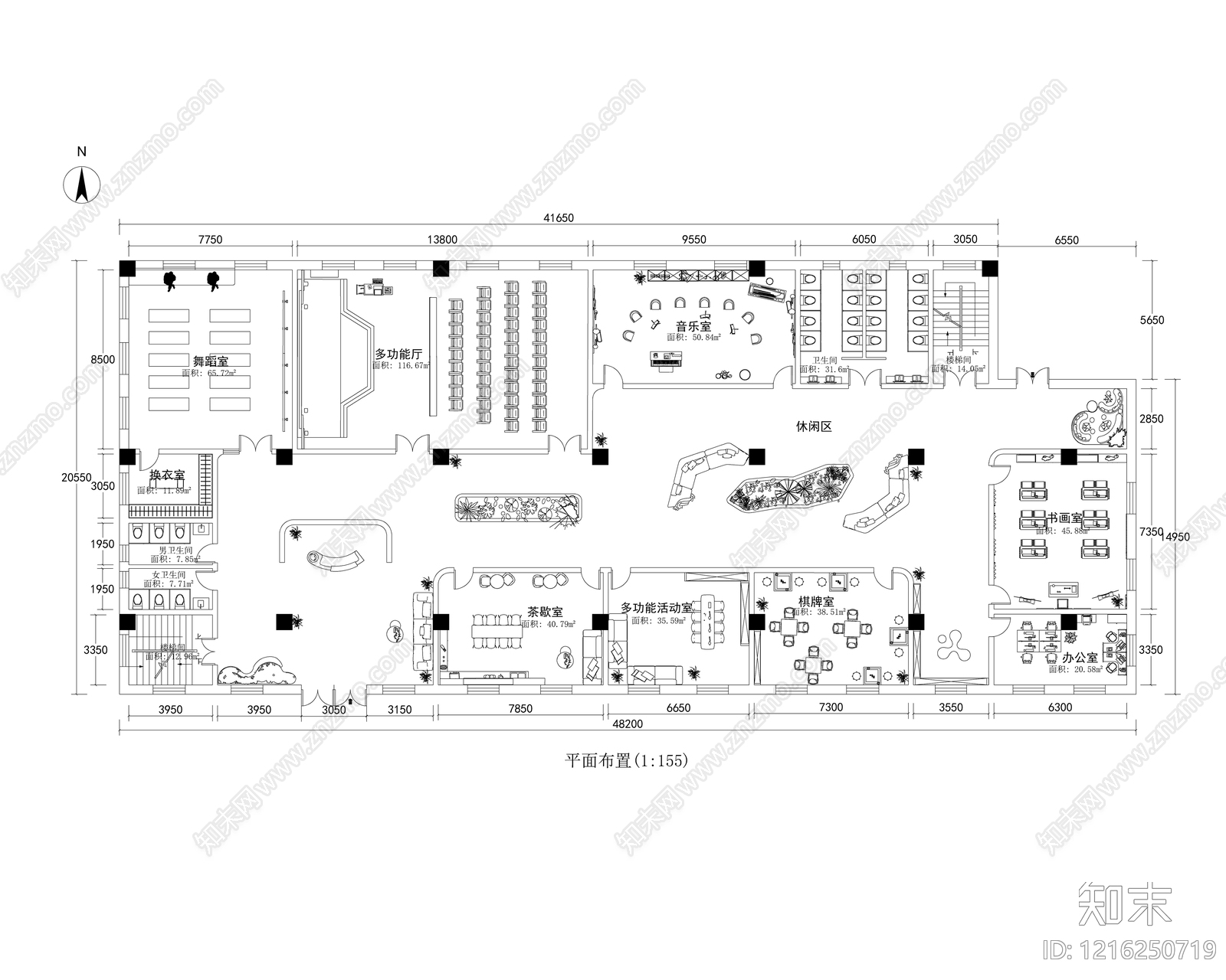 现代活动中心施工图下载【ID:1216250719】