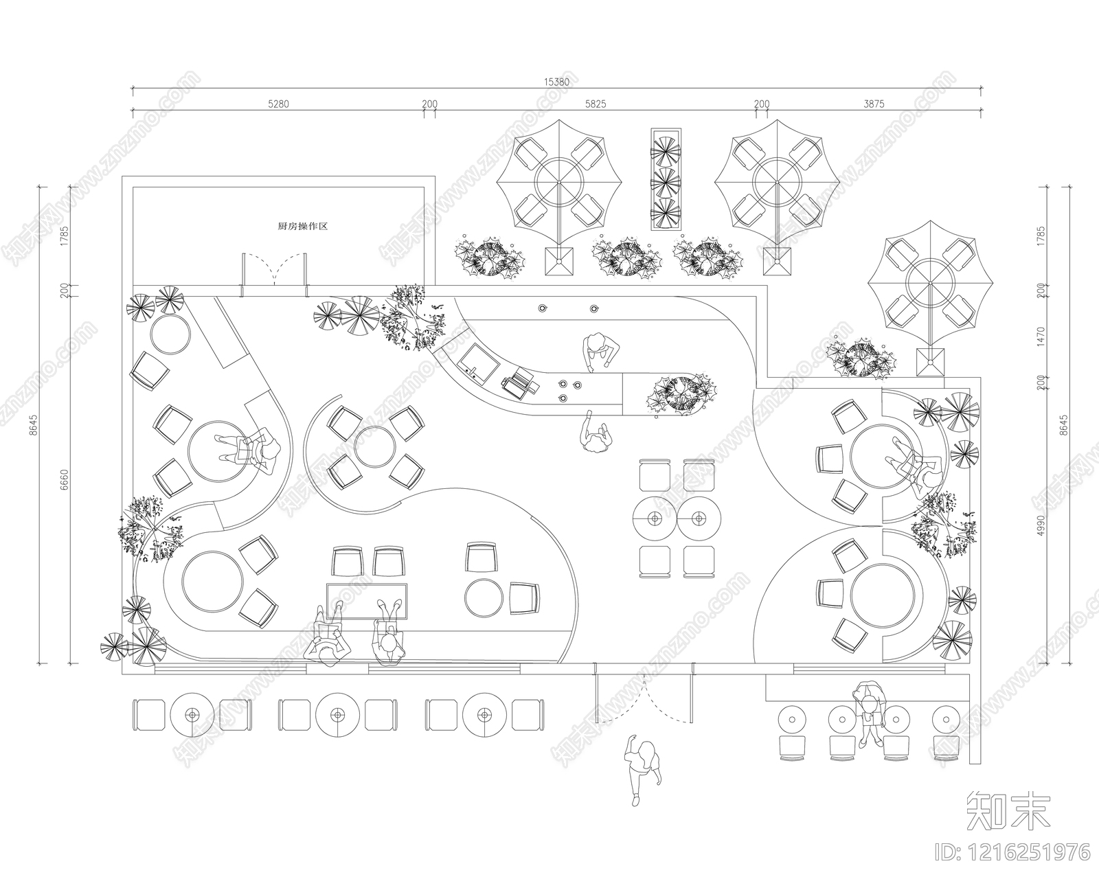 现代咖啡厅施工图下载【ID:1216251976】
