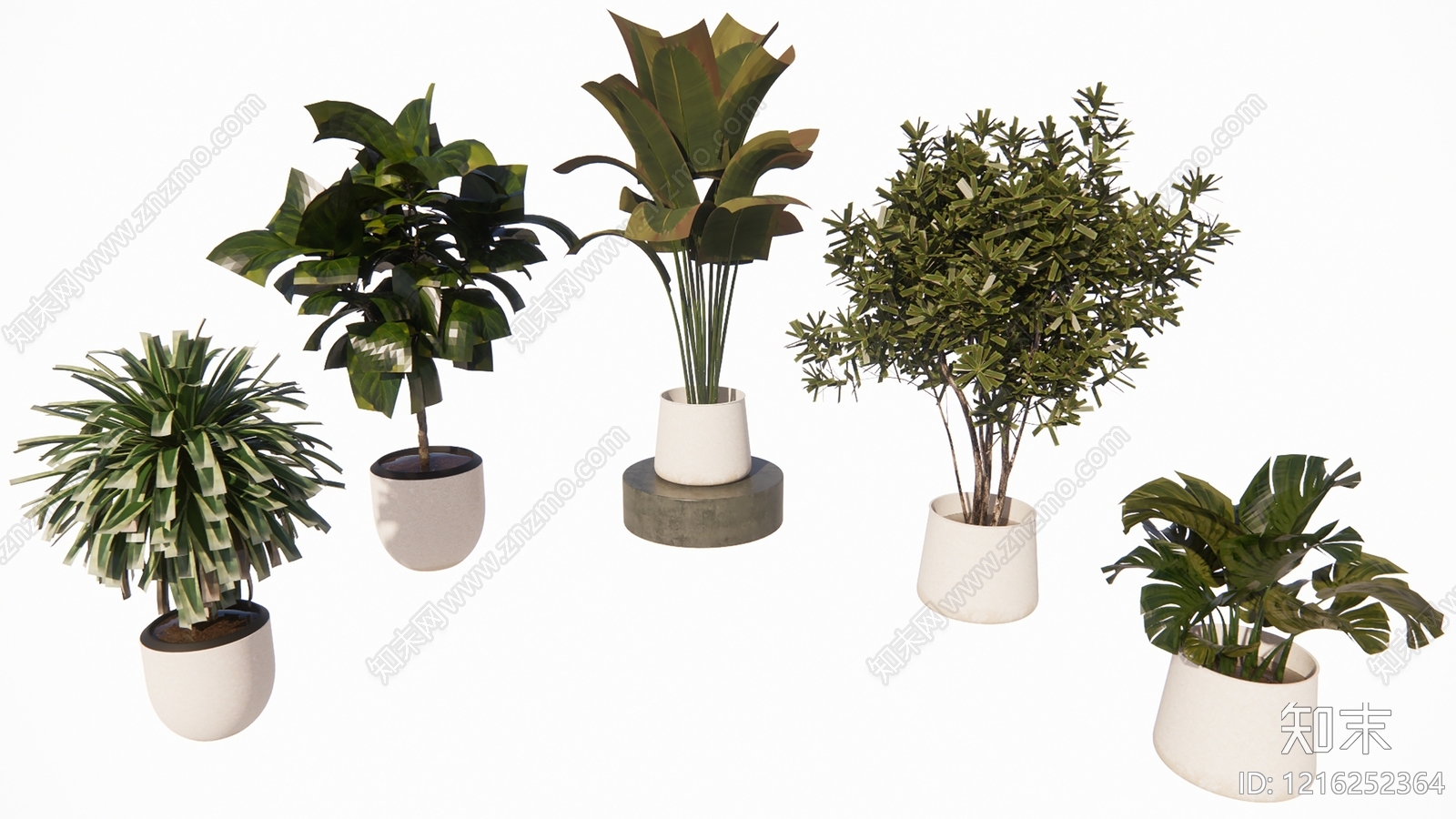 现代简约盆栽SU模型下载【ID:1216252364】